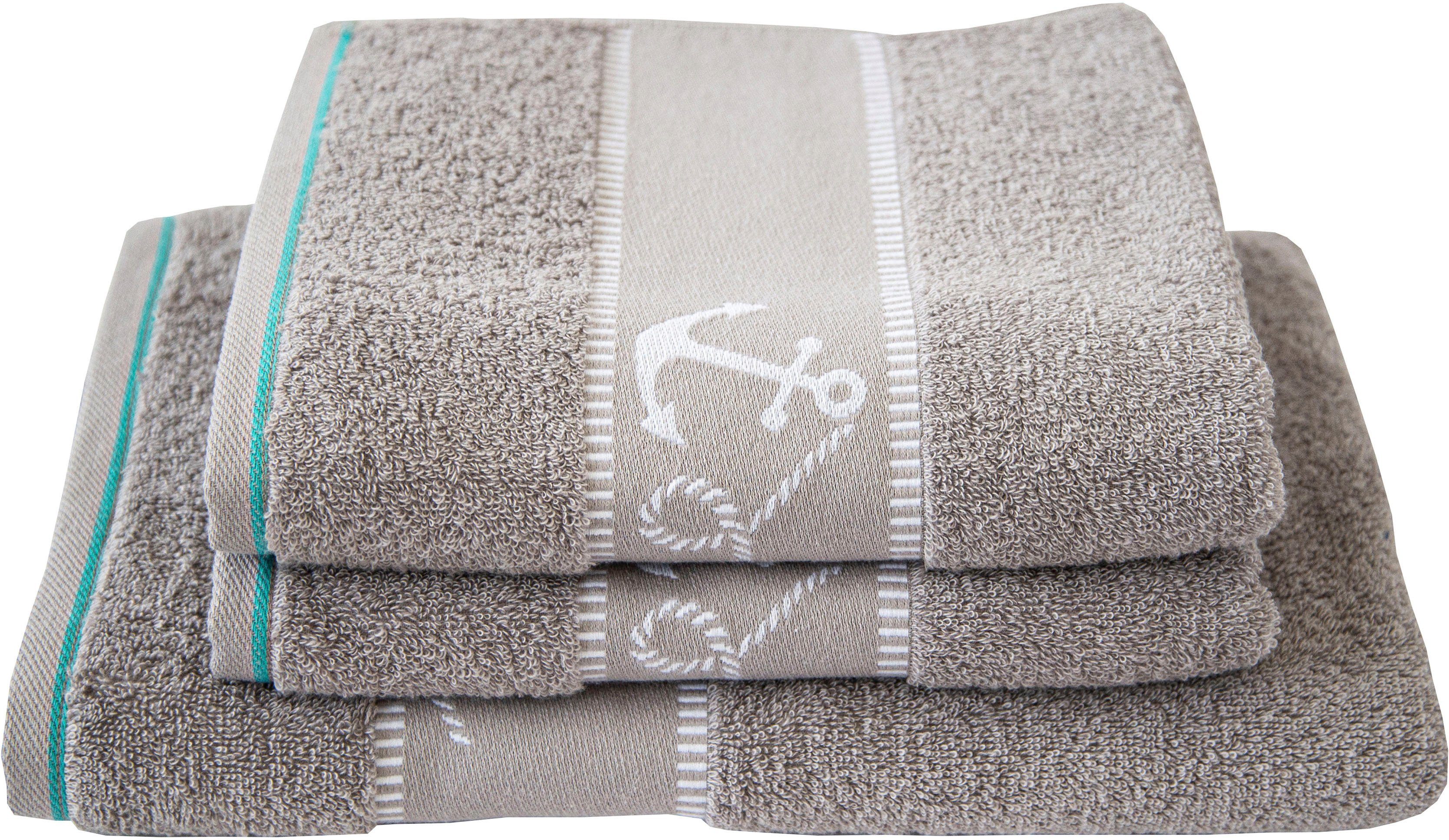 Dyckhoff Handtuch Set »Maritim, Sea Stripe«, Set, 3 tlg., Frottier, 2 Handt günstig online kaufen