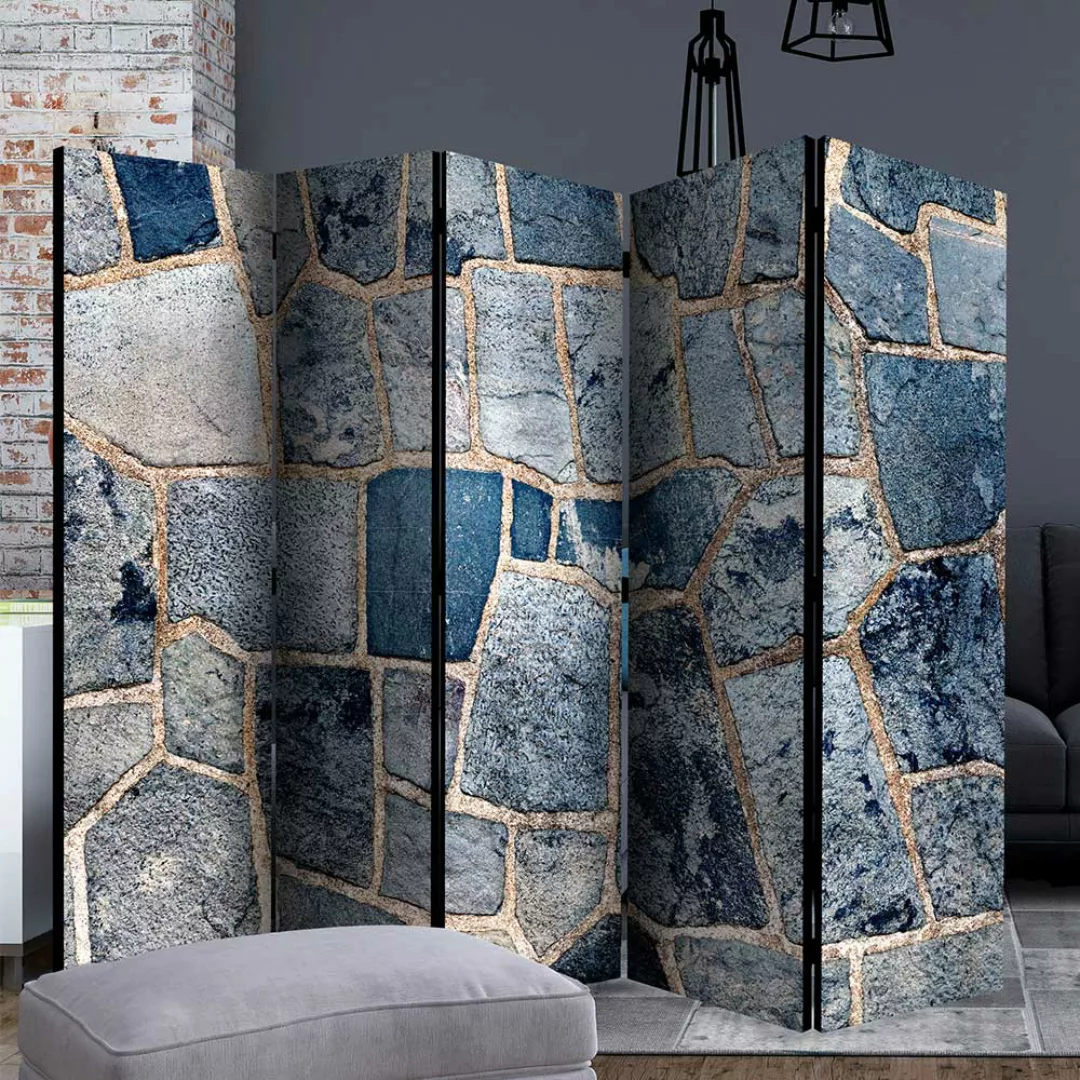 Steinoptik Raumteiler aus Fichte Massivholz Leinwand Füllung günstig online kaufen