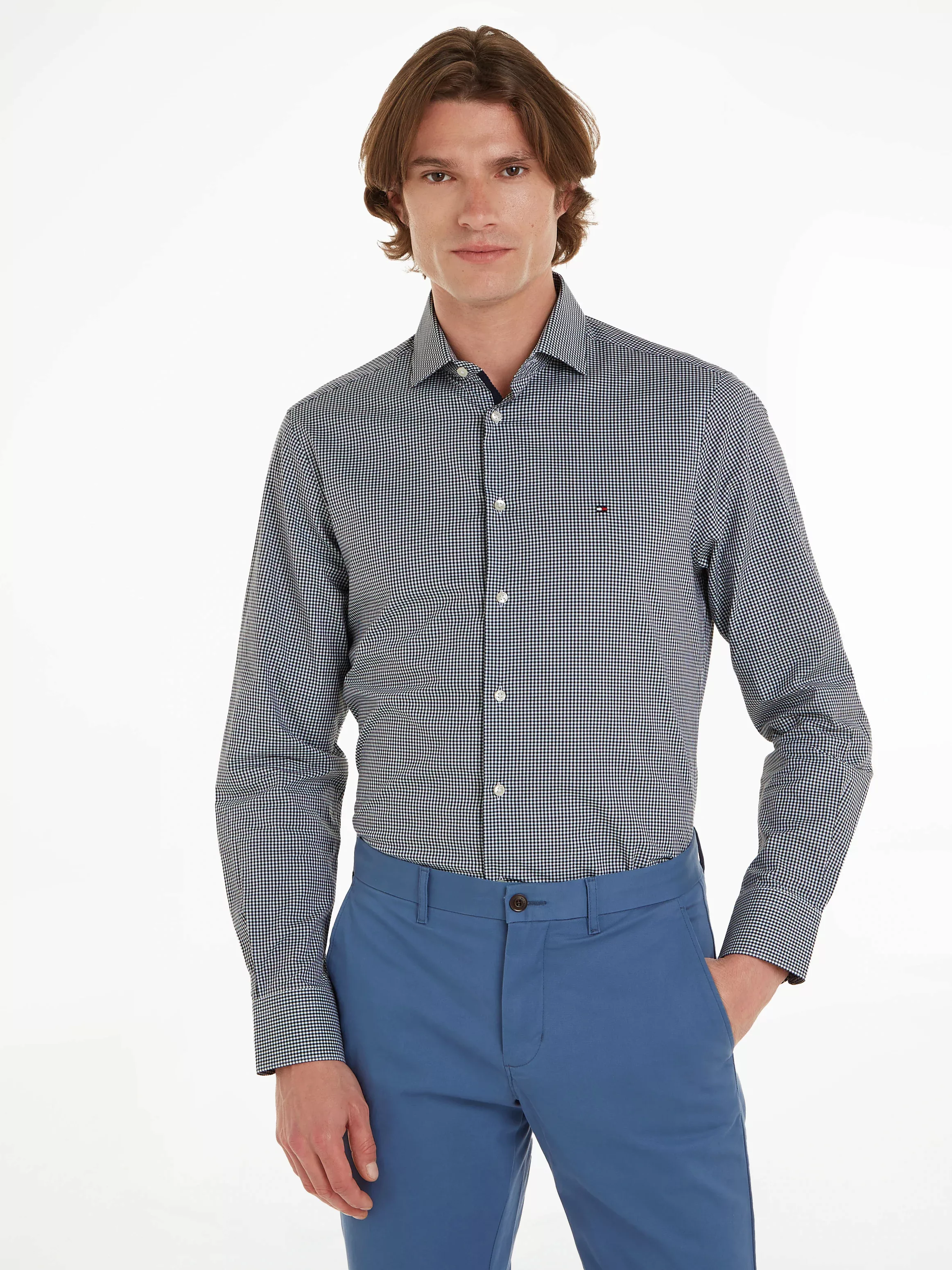 Tommy Hilfiger TAILORED Langarmhemd "CL STRETCH MINI GINGHAM SF SHIRT", mit günstig online kaufen