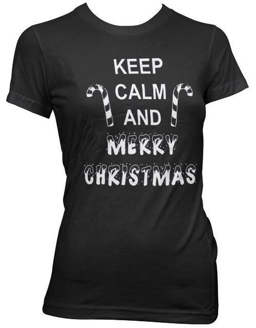 Hybris T-Shirt Keep Calm And Merry Christmas Girly T-Shirt günstig online kaufen