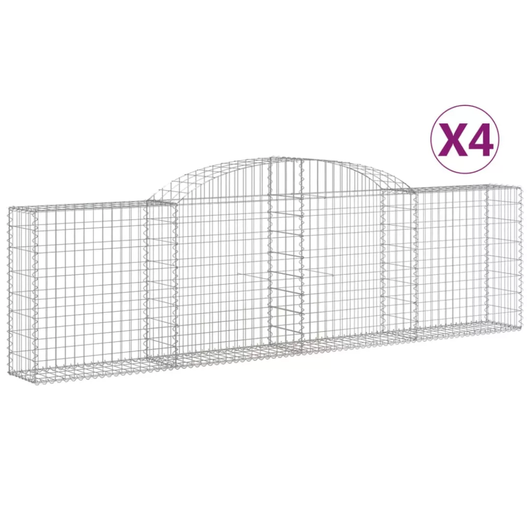 Vidaxl Gabionen Mit Hochbogen 4 Stk. 300x30x80/100 Cm Verzinktes Eisen günstig online kaufen