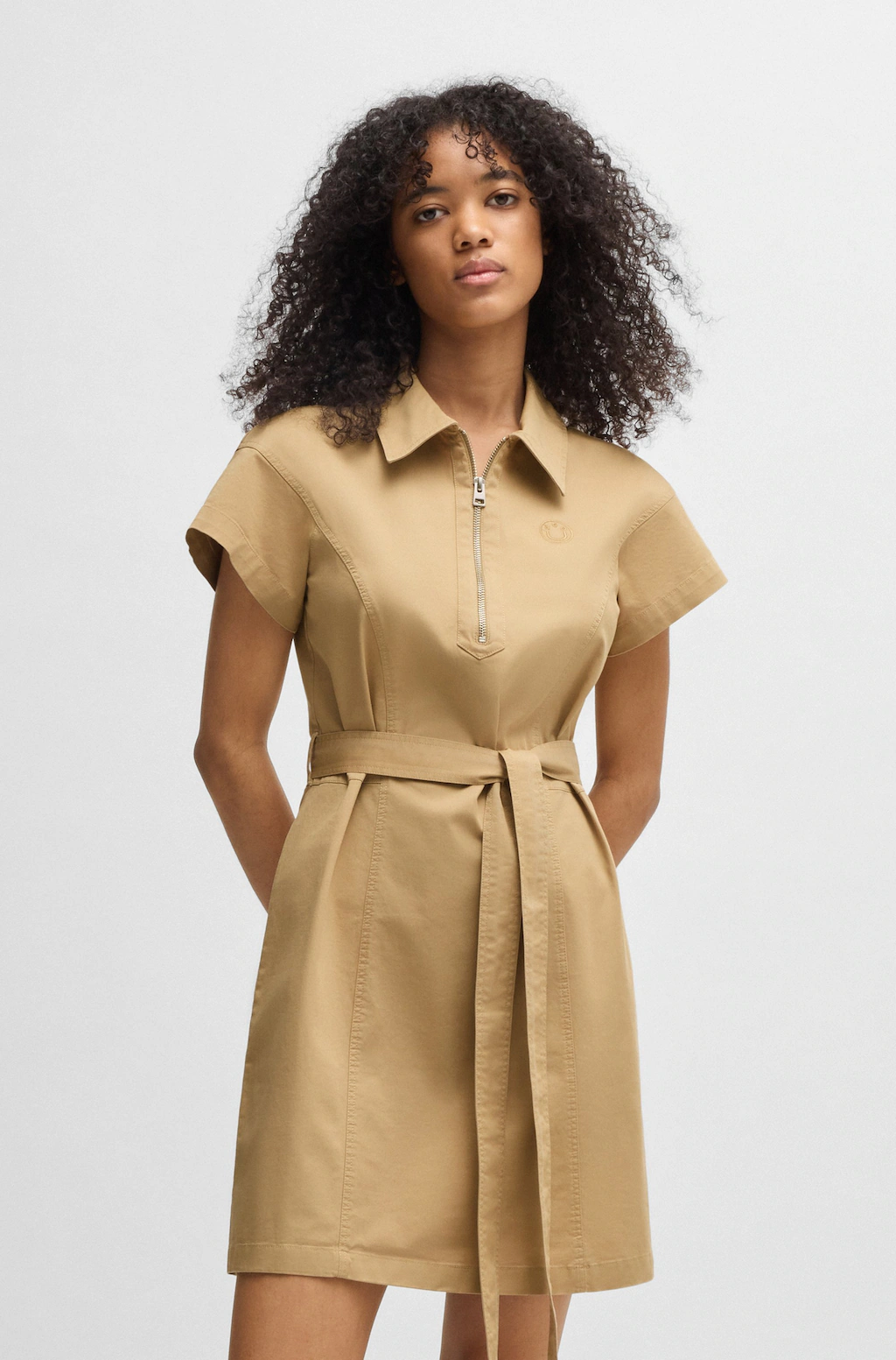 HUGO Blue Blusenkleid "Kerami", mit Zipper Detail günstig online kaufen