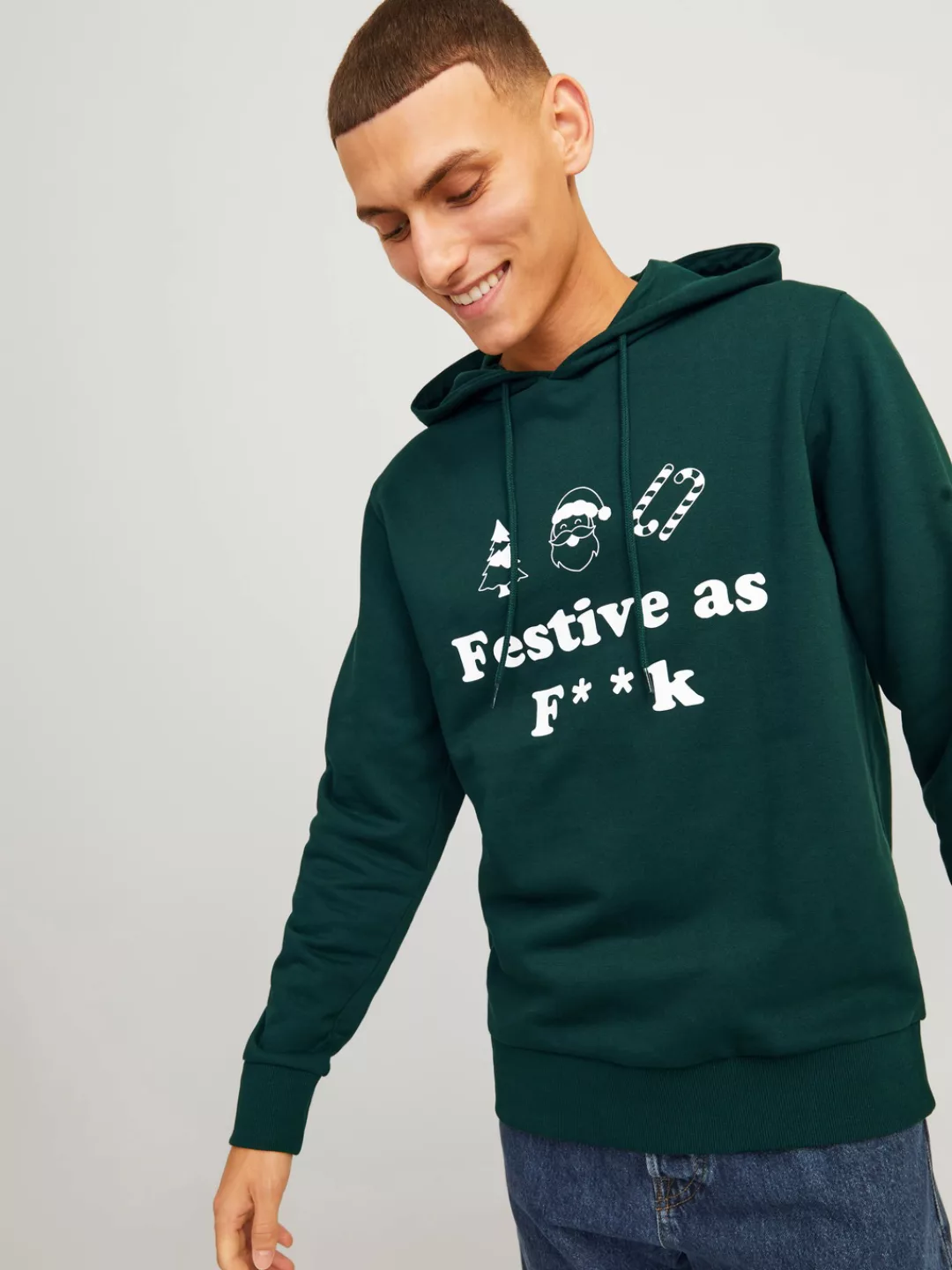 Jack & Jones Kapuzensweatshirt "JJXMAS ONE COLOR FUNNY SWEAT HOOD" günstig online kaufen