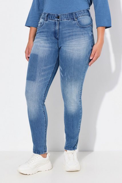 Ulla Popken 5-Pocket-Jeans Jeans Sarah Spray-Effekte schmales Bein Stretch günstig online kaufen