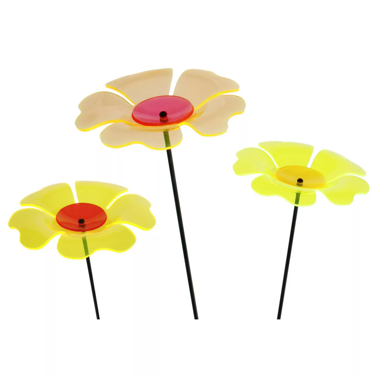 Deko-Gartenstecker Lichtspiel Mohnblume 95 cm günstig online kaufen