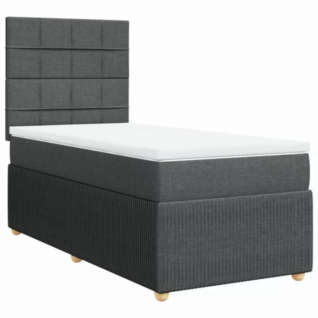 vidaXL Bett Boxspringbett mit Matratze Dunkelgrau 80x200 cm Stoff günstig online kaufen