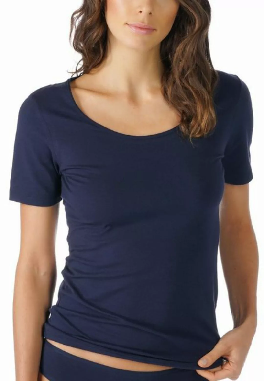 Mey T-Shirt COTTON PURE Tiefer Rundhalsausschnitt günstig online kaufen