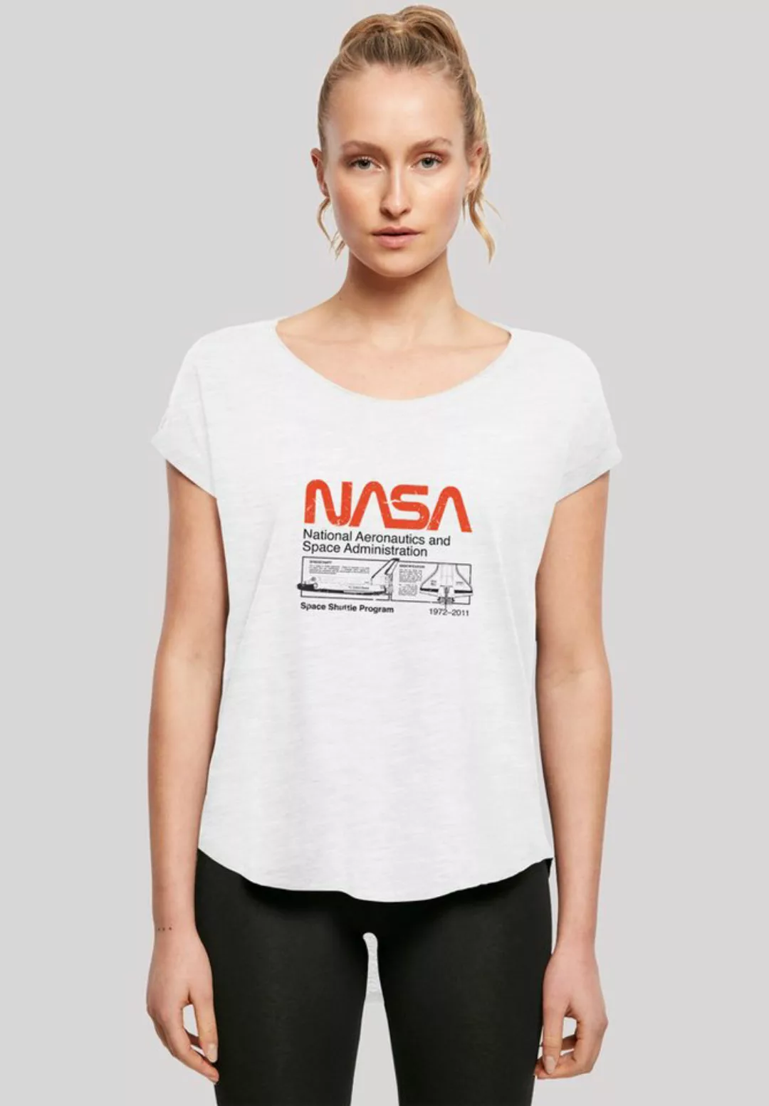 F4NT4STIC T-Shirt "Long Cut T-Shirt NASA Classic Space Shuttle White", Dame günstig online kaufen