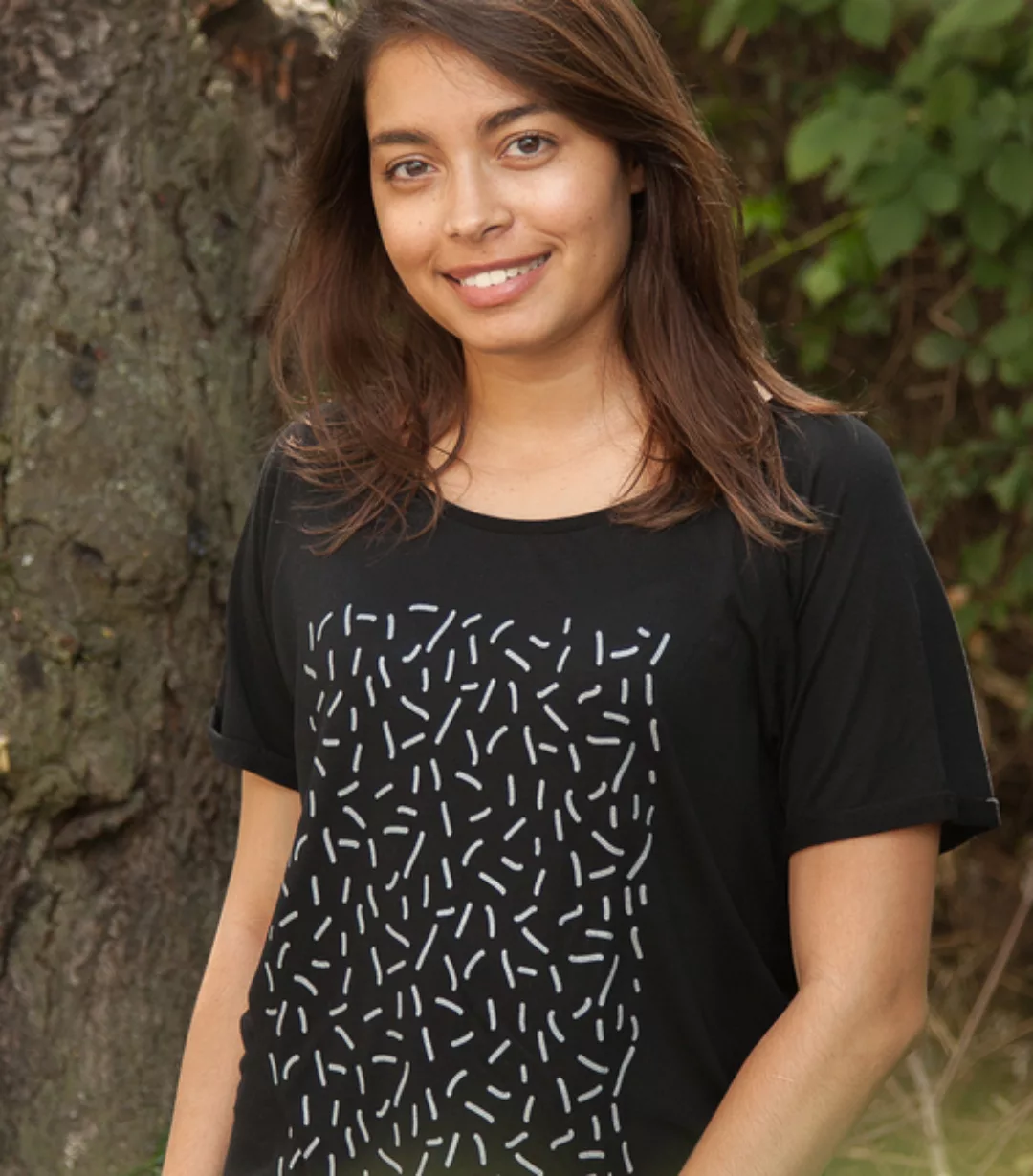 Streusel - Fair Gehandeltes Rolled Sleeve Frauen T-shirt - Modal günstig online kaufen