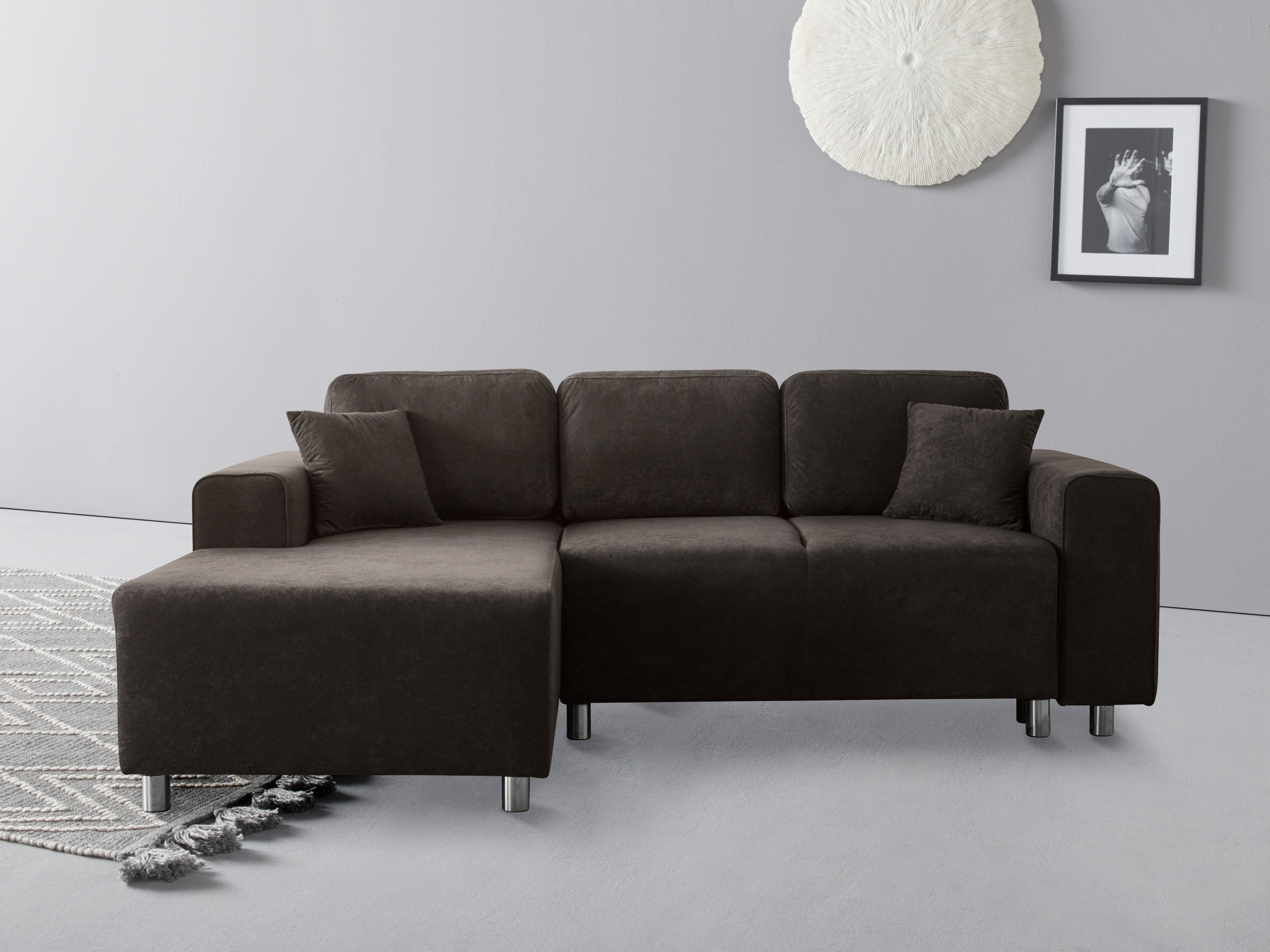 Home affaire Ecksofa "Györ", L-Form, wahlweise mit Bettfunktion und Bettkas günstig online kaufen