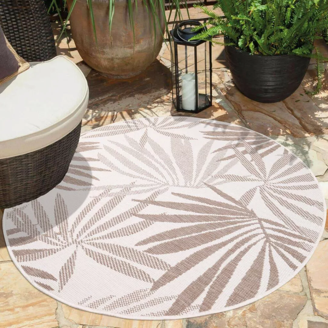 Carpet City Outdoorteppich »DUO RUG 5771«, rund, Wendeteppich Wetterfest In günstig online kaufen