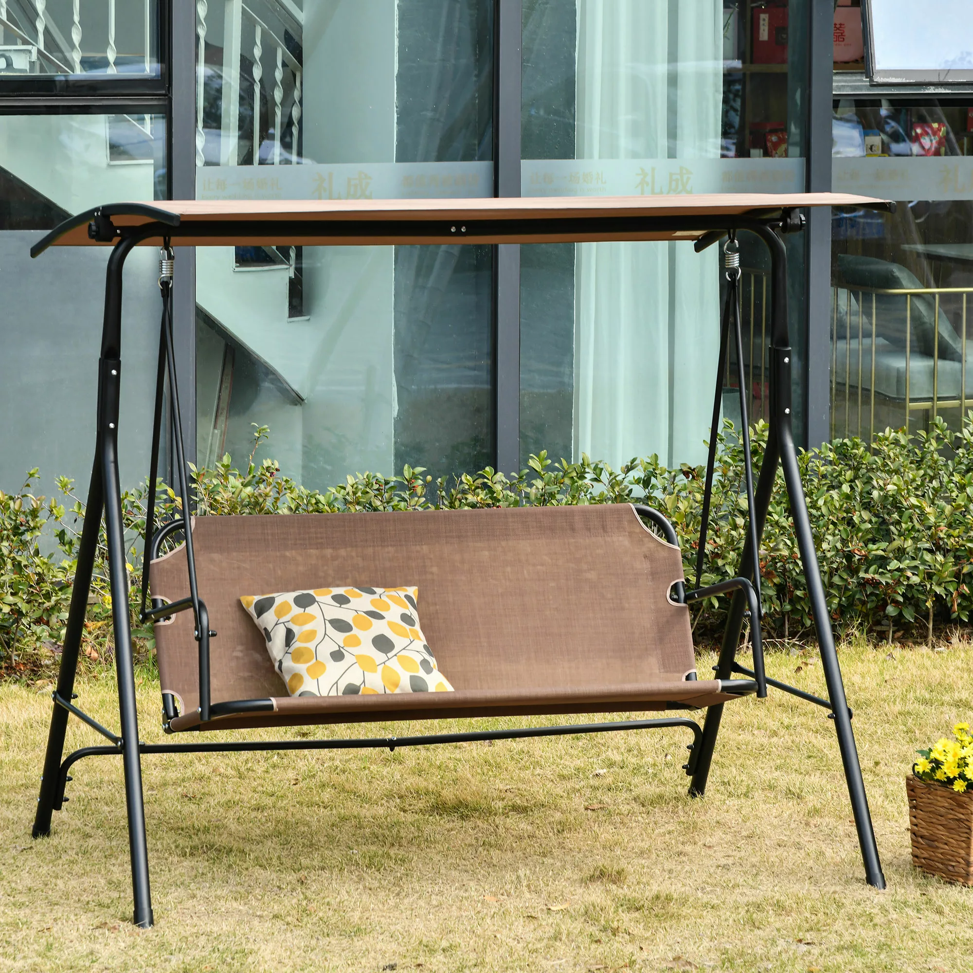 Outsunny 2-Sitzer Hollywoodschaukel Schaukelstuhl Outdoor Gartenliege UV-be günstig online kaufen