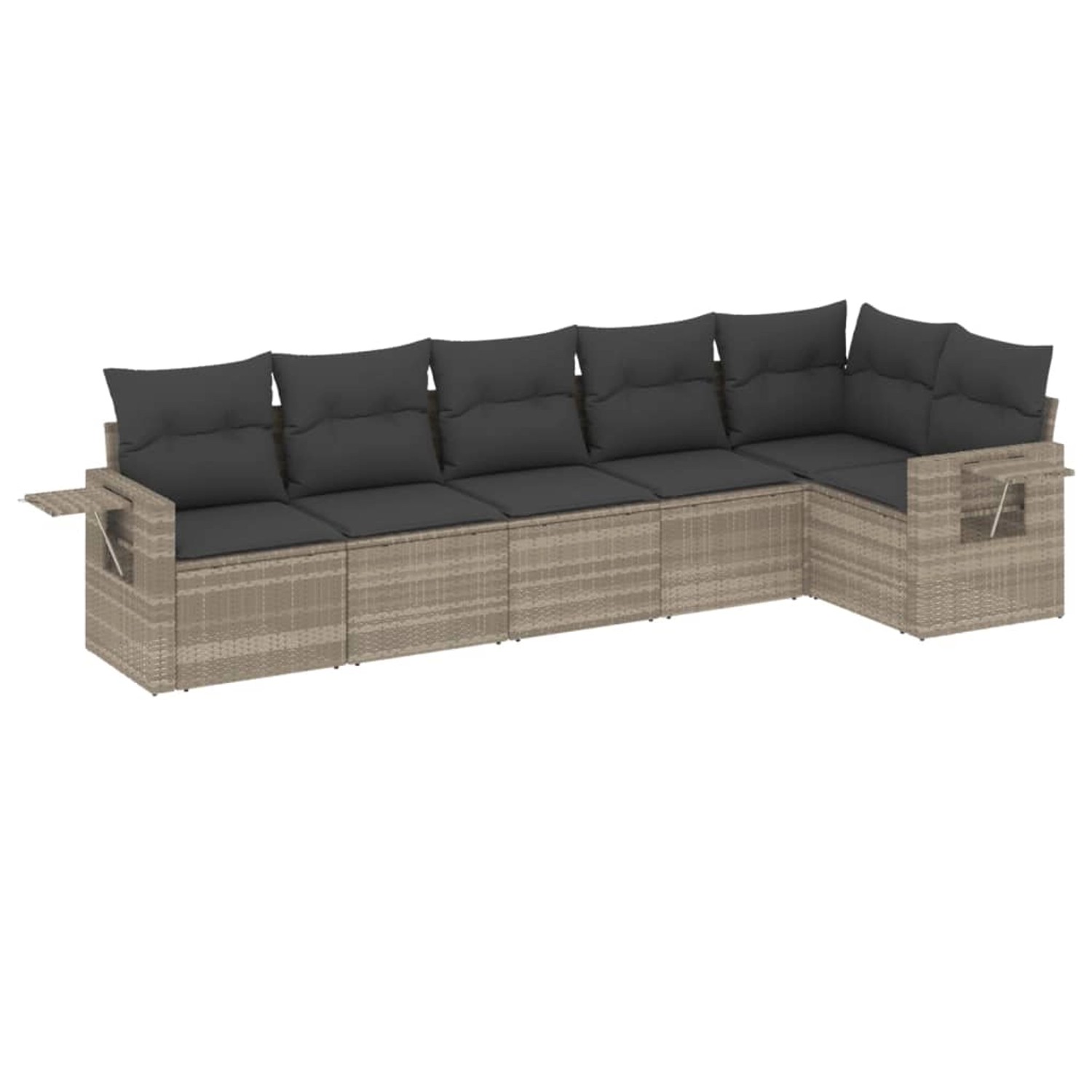 vidaXL 6-Tlg Garten-Sofagarnitur mit Kissen Hellgrau Poly Rattan 3252529 günstig online kaufen