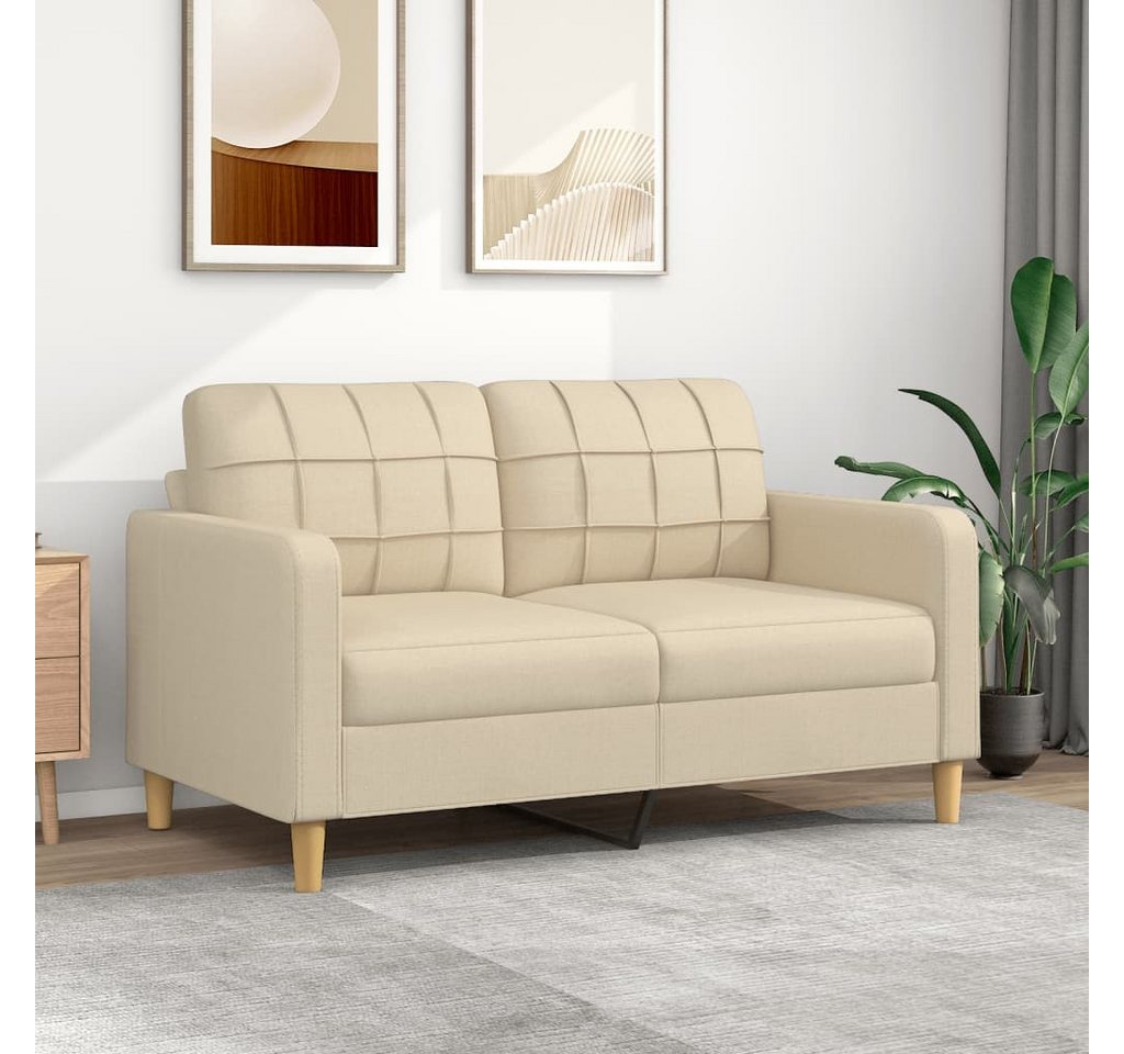 vidaXL Sofa 2-Sitzer-Sofa Creme 140 cm Stoff Couch günstig online kaufen