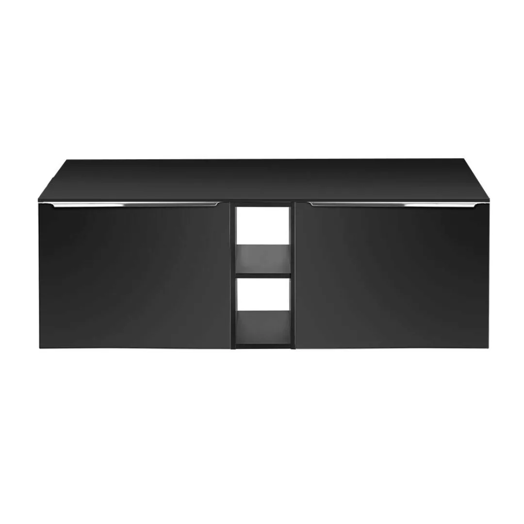 Doppelwaschtisch-Unterschrank 140cm, schwarz matt, PUEBLA-56-BLACK günstig online kaufen