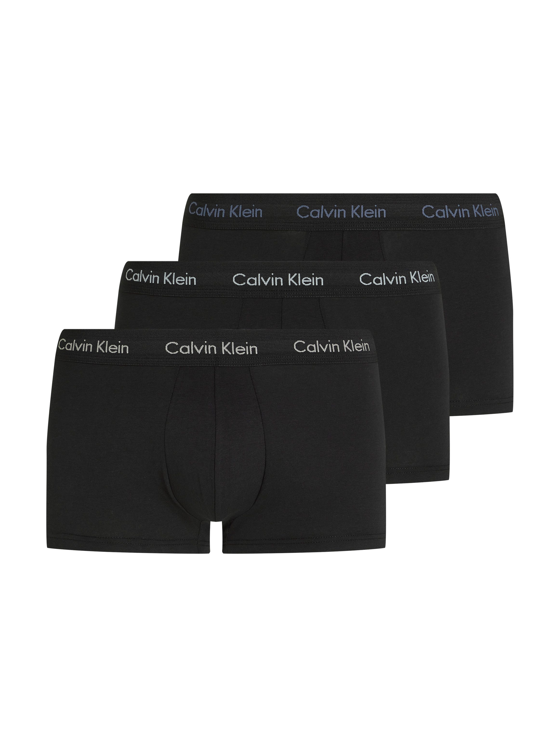 Calvin Klein 3-er Set Low Rise Trunks in Schwarz mit Webbund günstig online kaufen