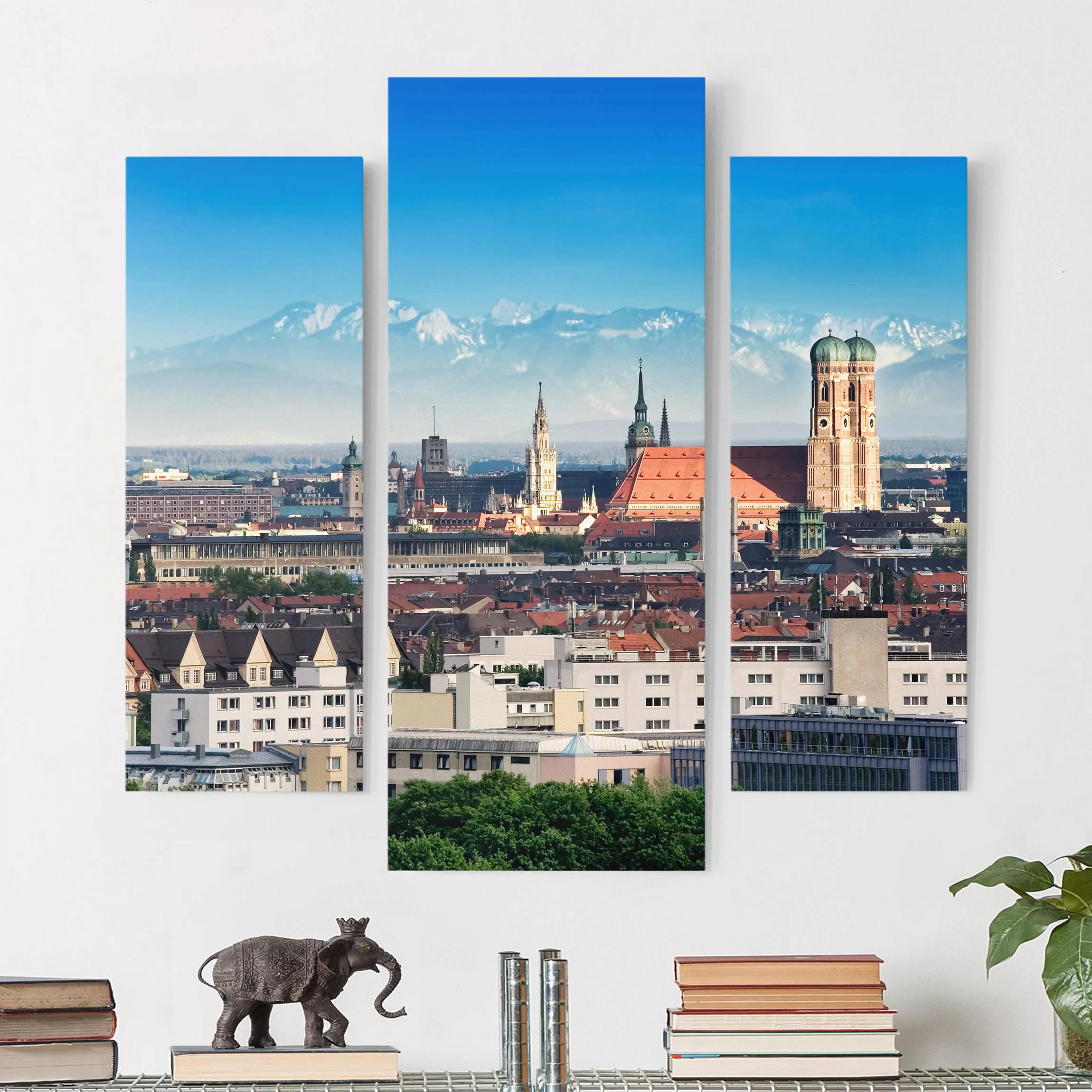 3-teiliges Leinwandbild Architektur & Skyline - Querformat München günstig online kaufen