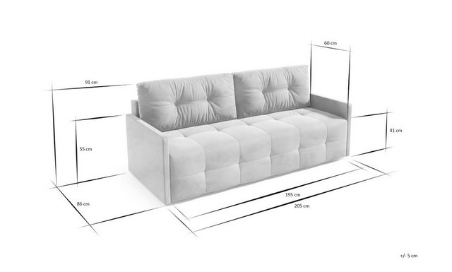 moebelfaktor Schlafsofa 3-Sitzer Ambro, mit Ausklappfunktion günstig online kaufen