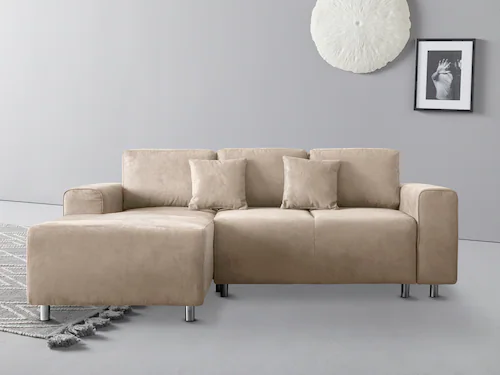 Home affaire Ecksofa »Györ«, L-Form, wahlweise mit Bettfunktion und Bettkas günstig online kaufen