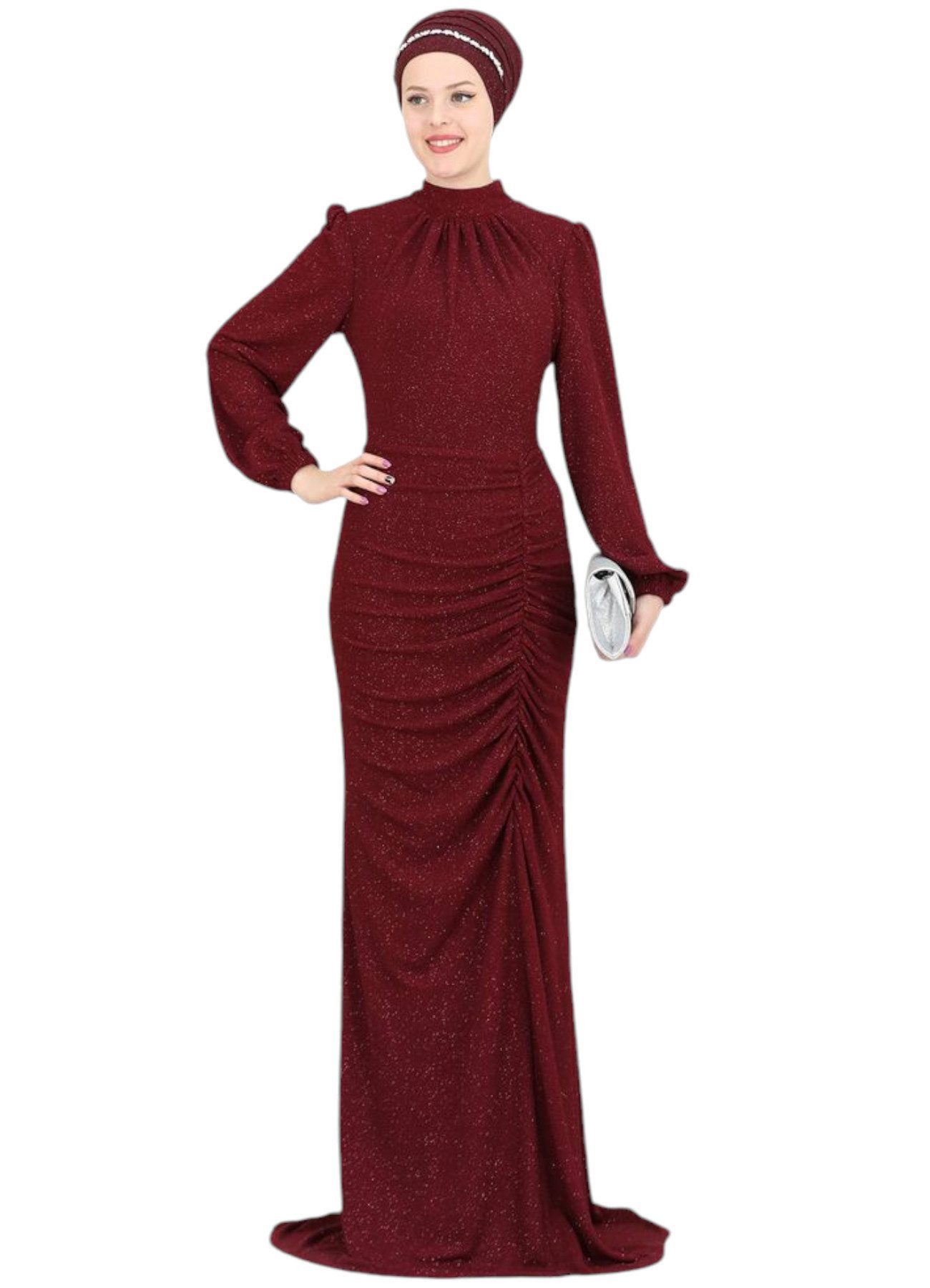 fashionshowcase Abendkleid langärmliges Maxikleid Damen Abaya günstig online kaufen