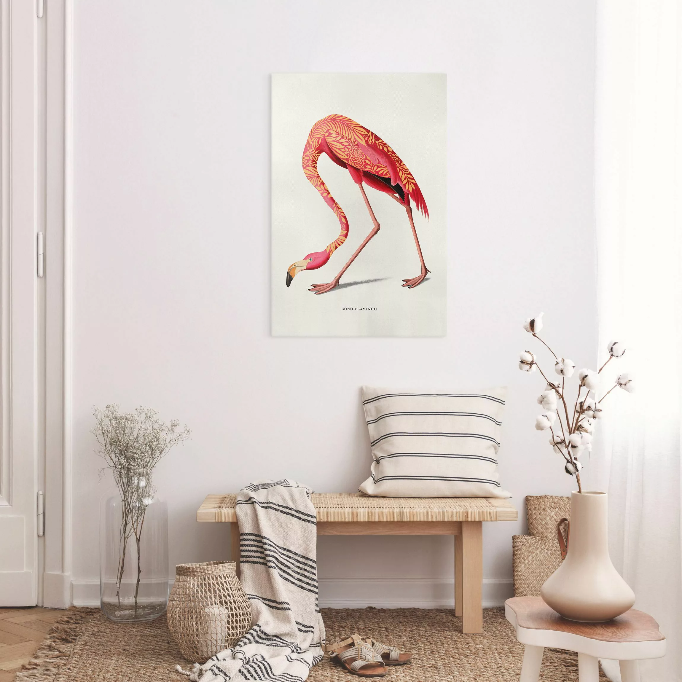 Leinwandbild Boho Vogel - Flamingo günstig online kaufen