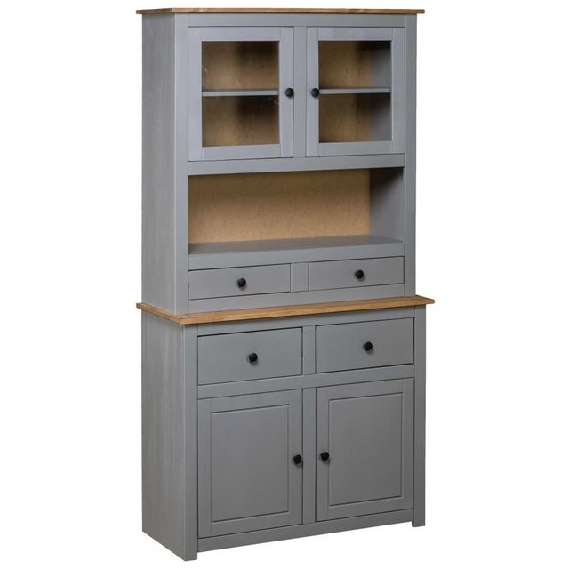 vidaXL Highboard Grau 93x40,5x180 cm Kiefernholz Panama günstig online kaufen