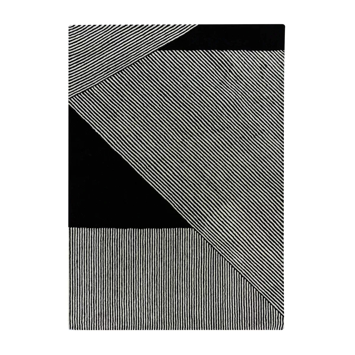 Stripes Wollteppich schwarz 170 x 240cm günstig online kaufen