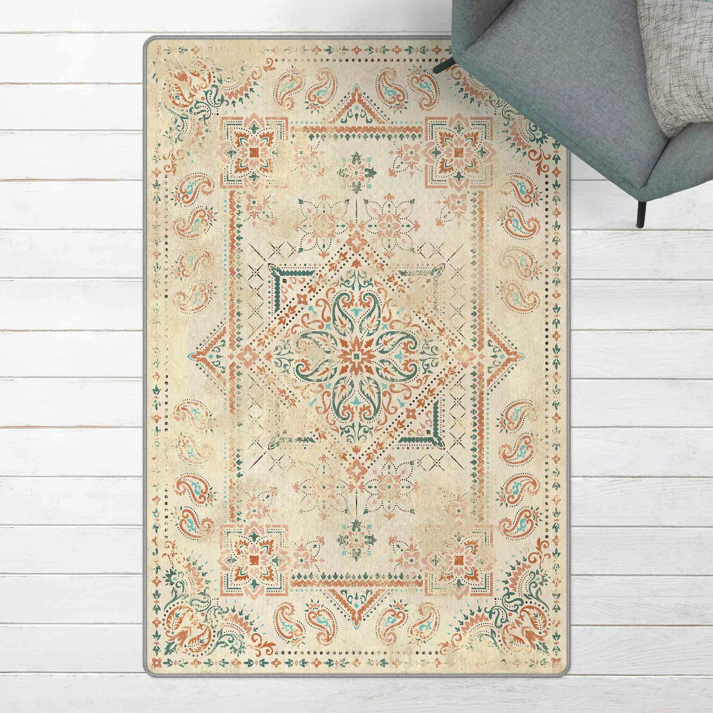 Teppich Teppich mit Bandana Muster Vintage günstig online kaufen