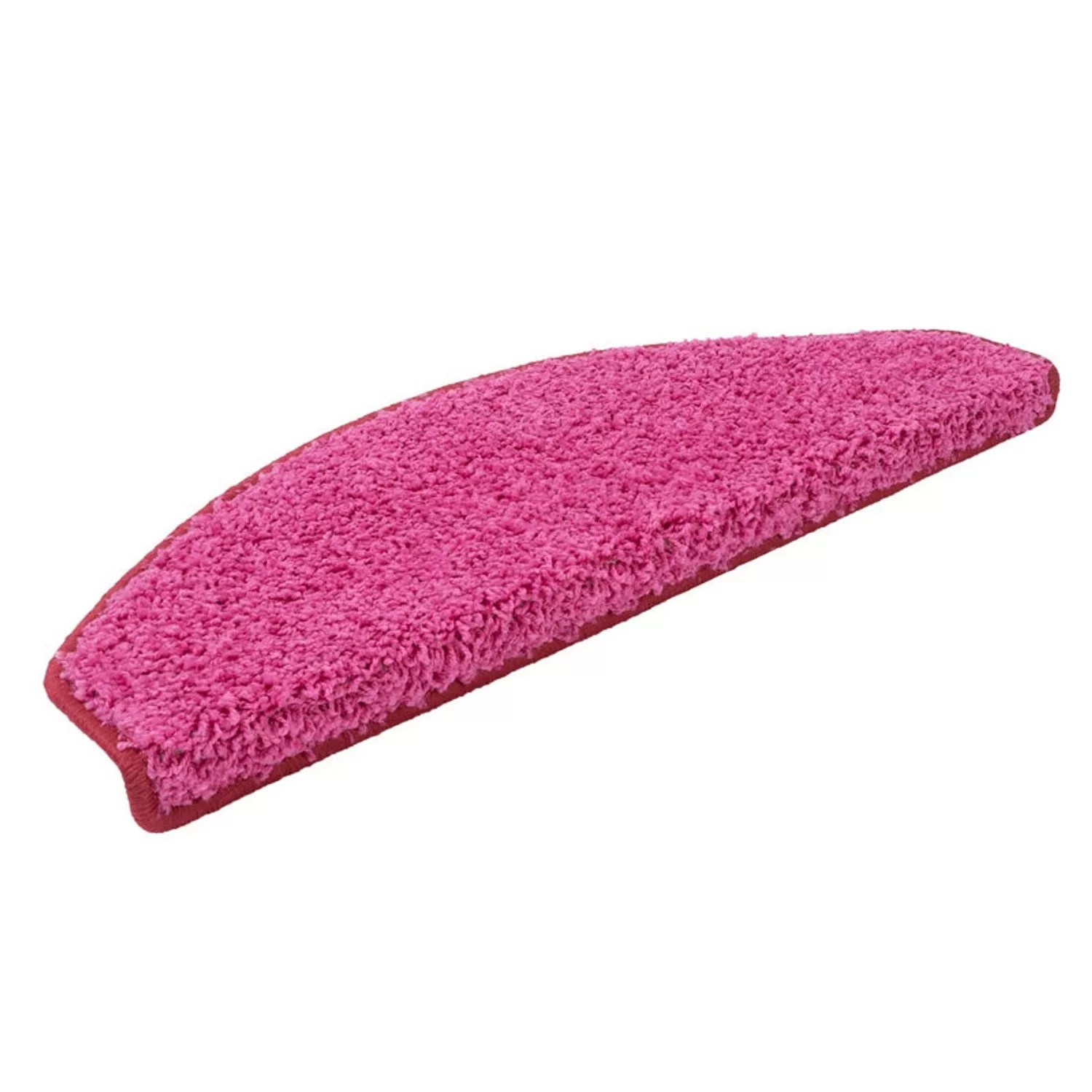 KARAT Shaggy Stufenmatte Barcelona Halbrund 23,5 x 65 cm Pink günstig online kaufen