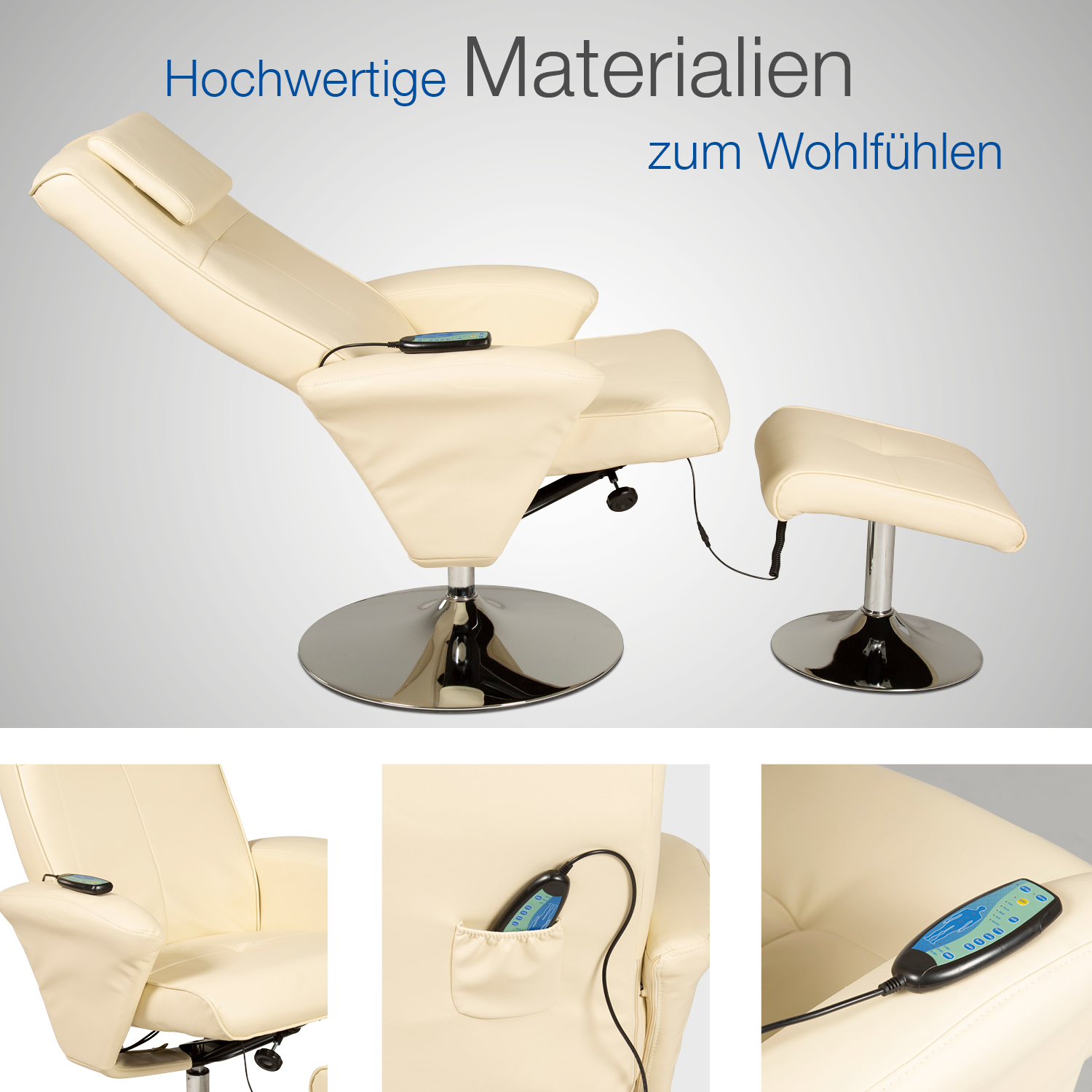 Relaxsessel mit Hocker »Design« in Creme günstig online kaufen