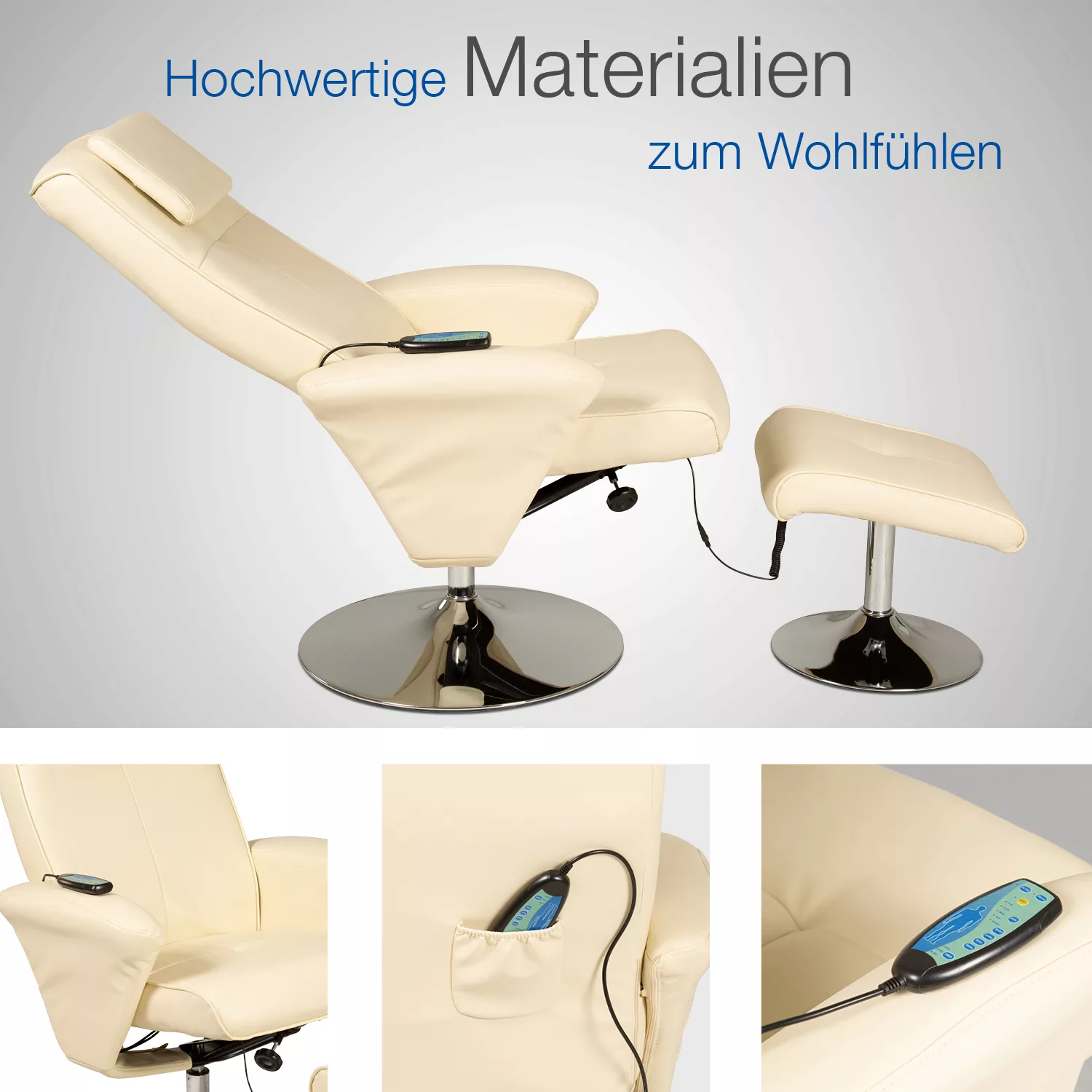 Relaxsessel mit Hocker »Design« in Creme günstig online kaufen