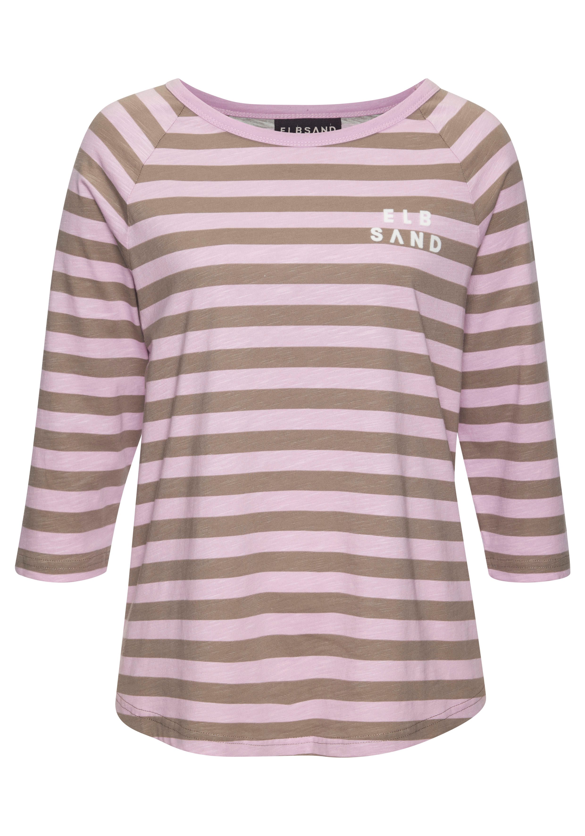 Elbsand 3/4-Arm-Shirt, mit Streifen, Rundhalsausschnitt, Jerseyshirt günstig online kaufen