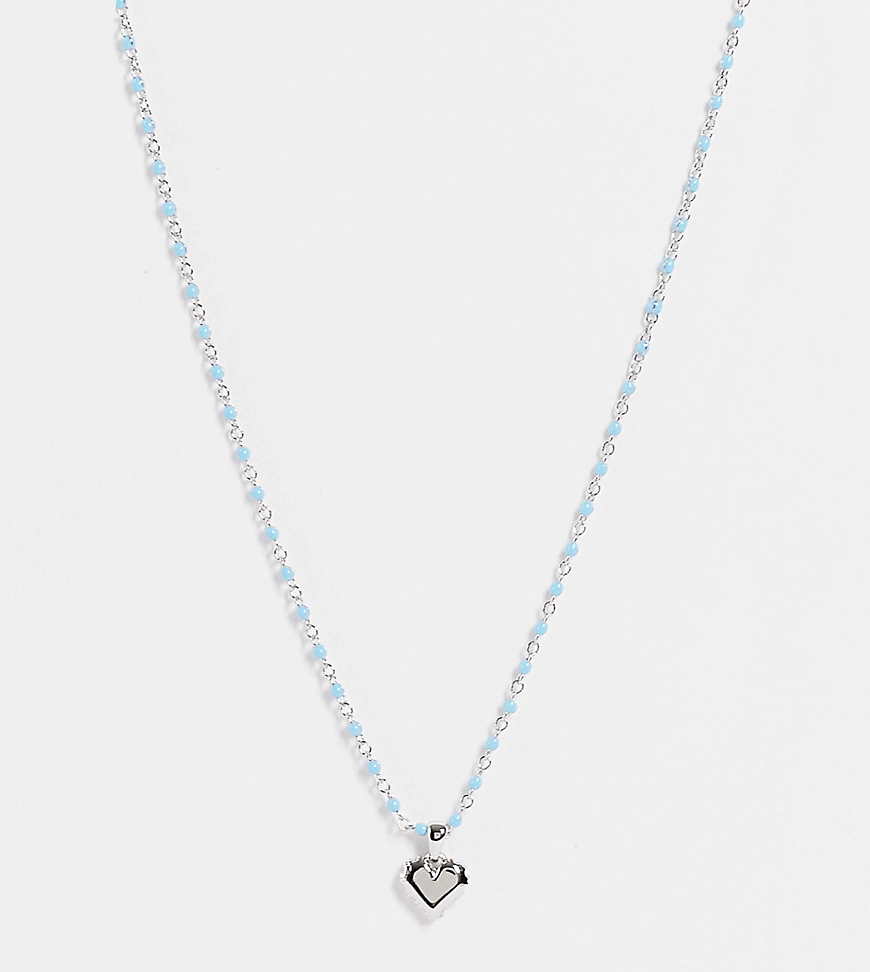 Ted Baker – Exklusiv Sarsa – Halskette in Silber und Blau mit kantigem Herz günstig online kaufen