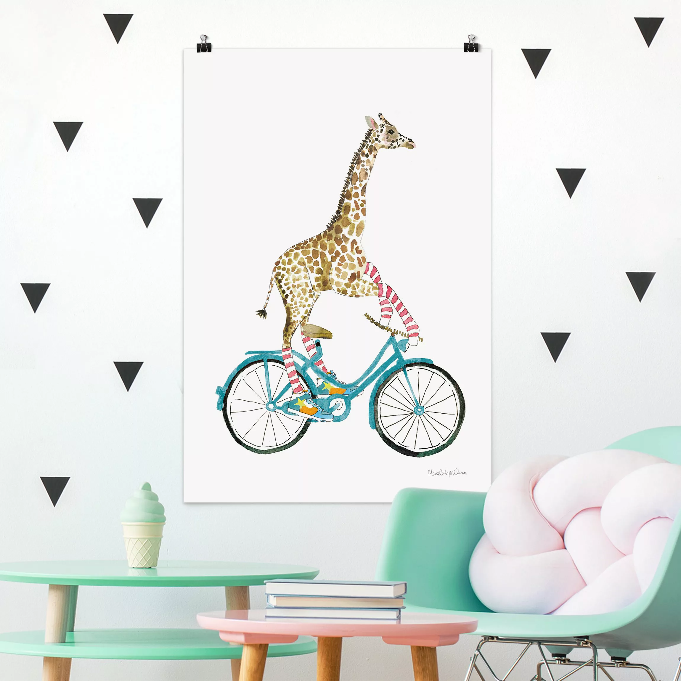 Poster Giraffe auf Freudenfahrt II günstig online kaufen