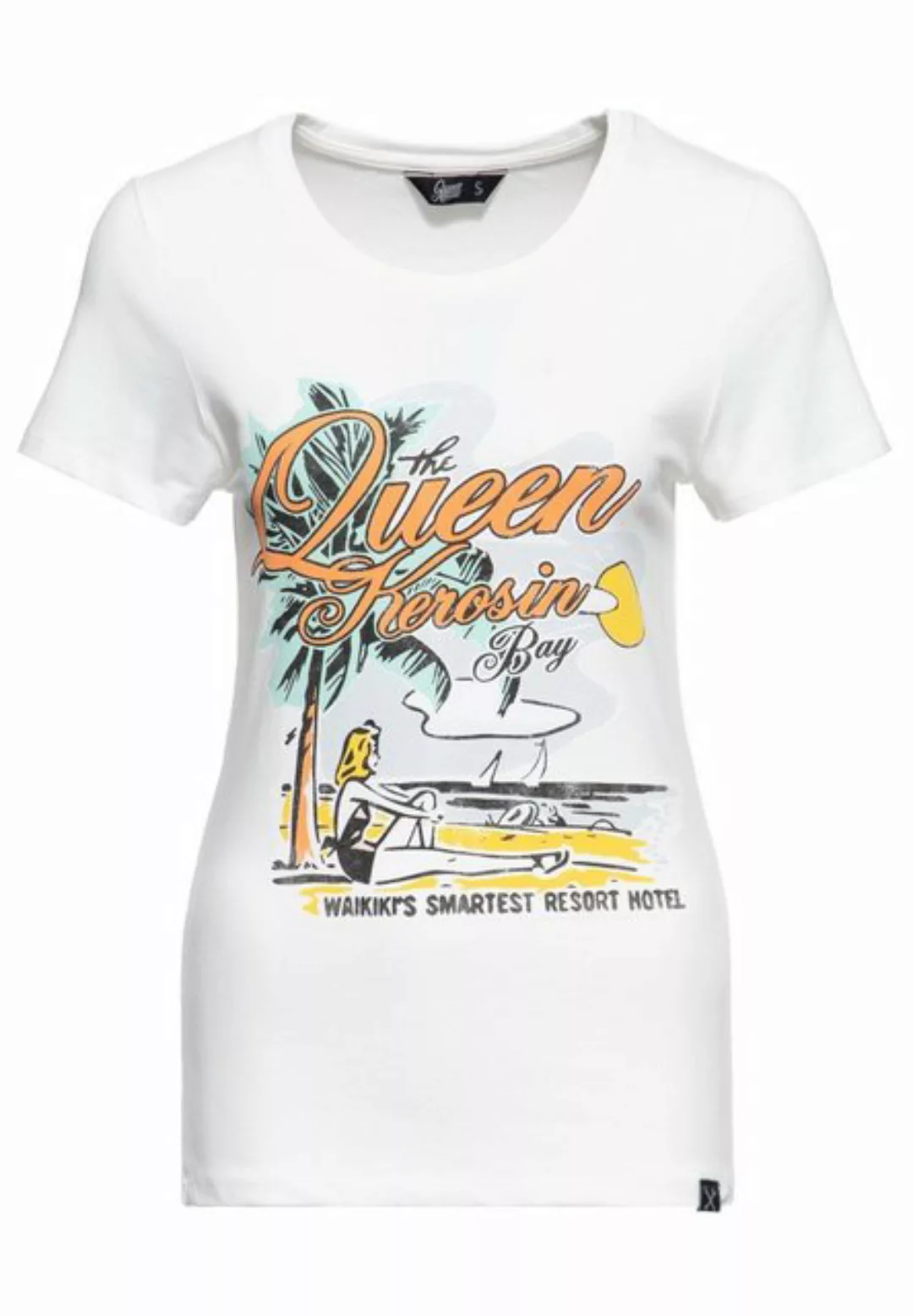 QueenKerosin Print-Shirt Queens Bay (1-tlg) mit vintage Front Print günstig online kaufen