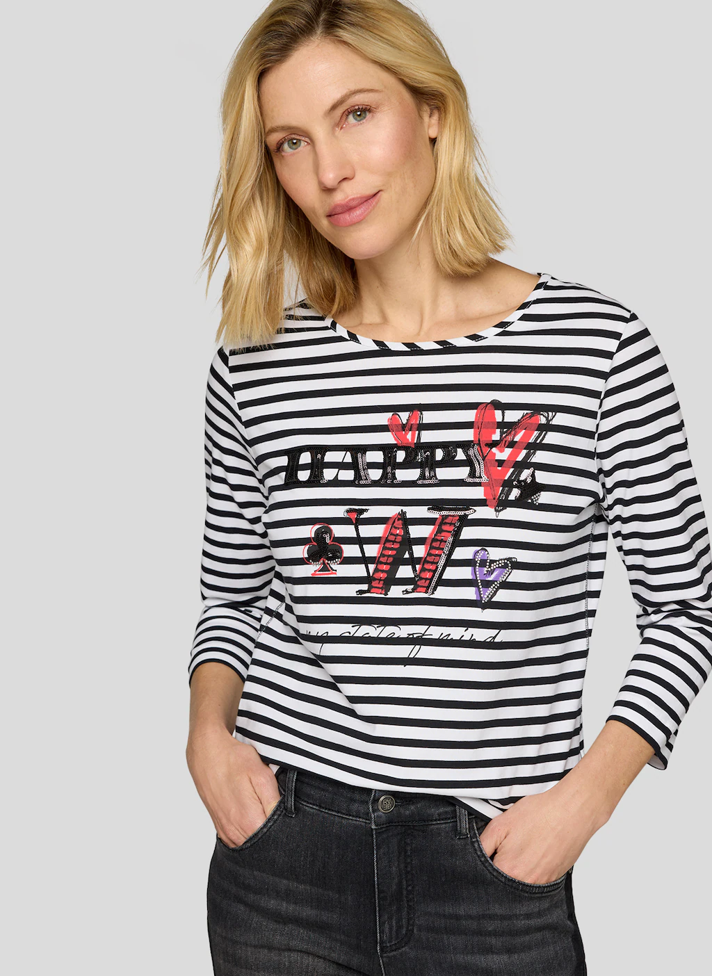 Rabe 3/4-Arm-Shirt, mit Schriftzug günstig online kaufen