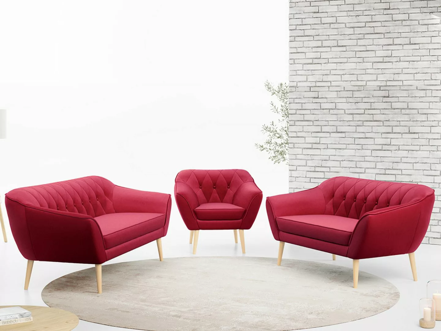 MKS MÖBEL Sofa PIRS 3 2 1, Moderne Sofa Set, Skandinavische Deko günstig online kaufen