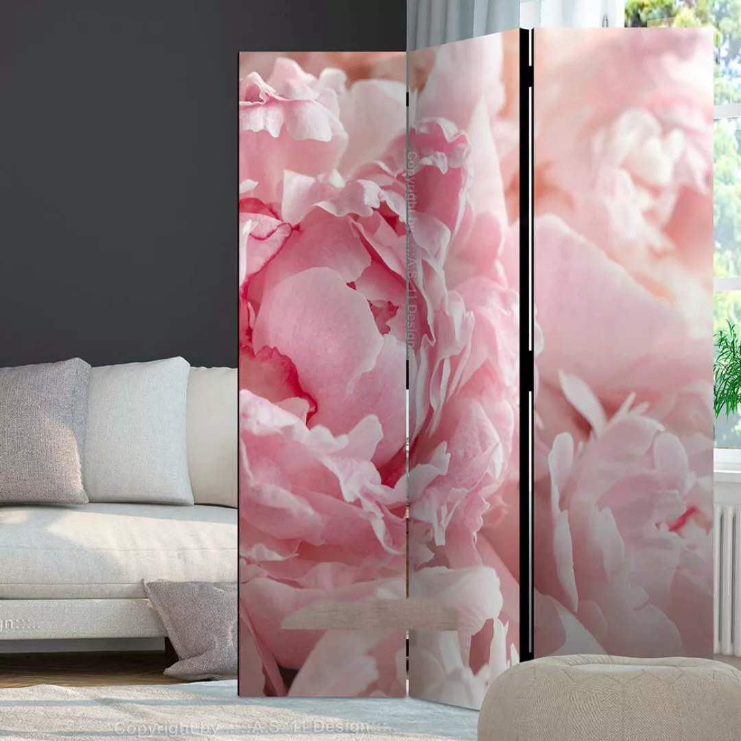 Trennwand Sichtschutz mit Pfingstrosen Motiv Rosa und Pink günstig online kaufen