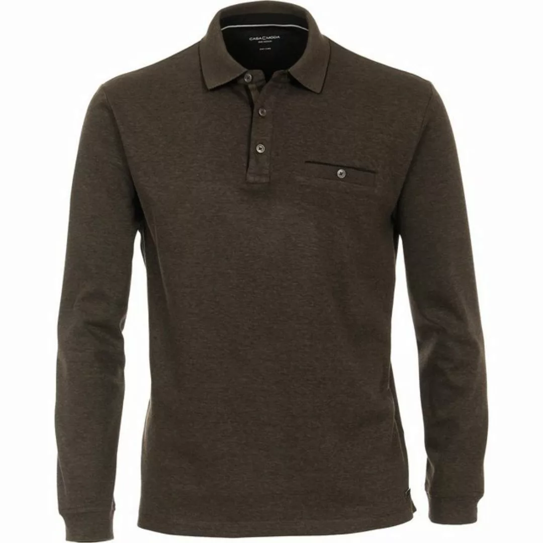 CASAMODA Langarm-Poloshirt CasaModa Übergrößen Langarm-Poloshirt braun mela günstig online kaufen