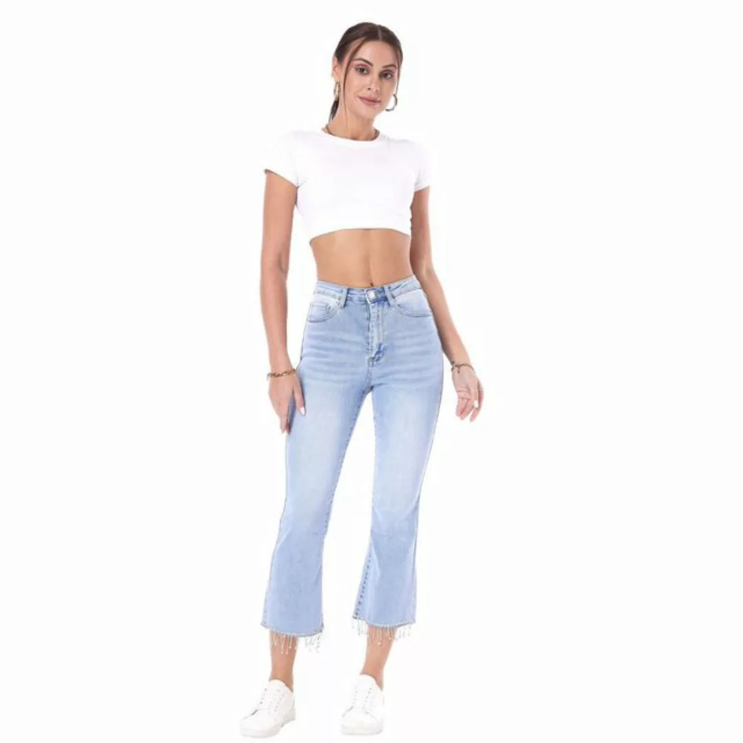 Ital-Design 7/8-Jeans Damen Party & Clubwear (86537187) Used-Look Stretch H günstig online kaufen