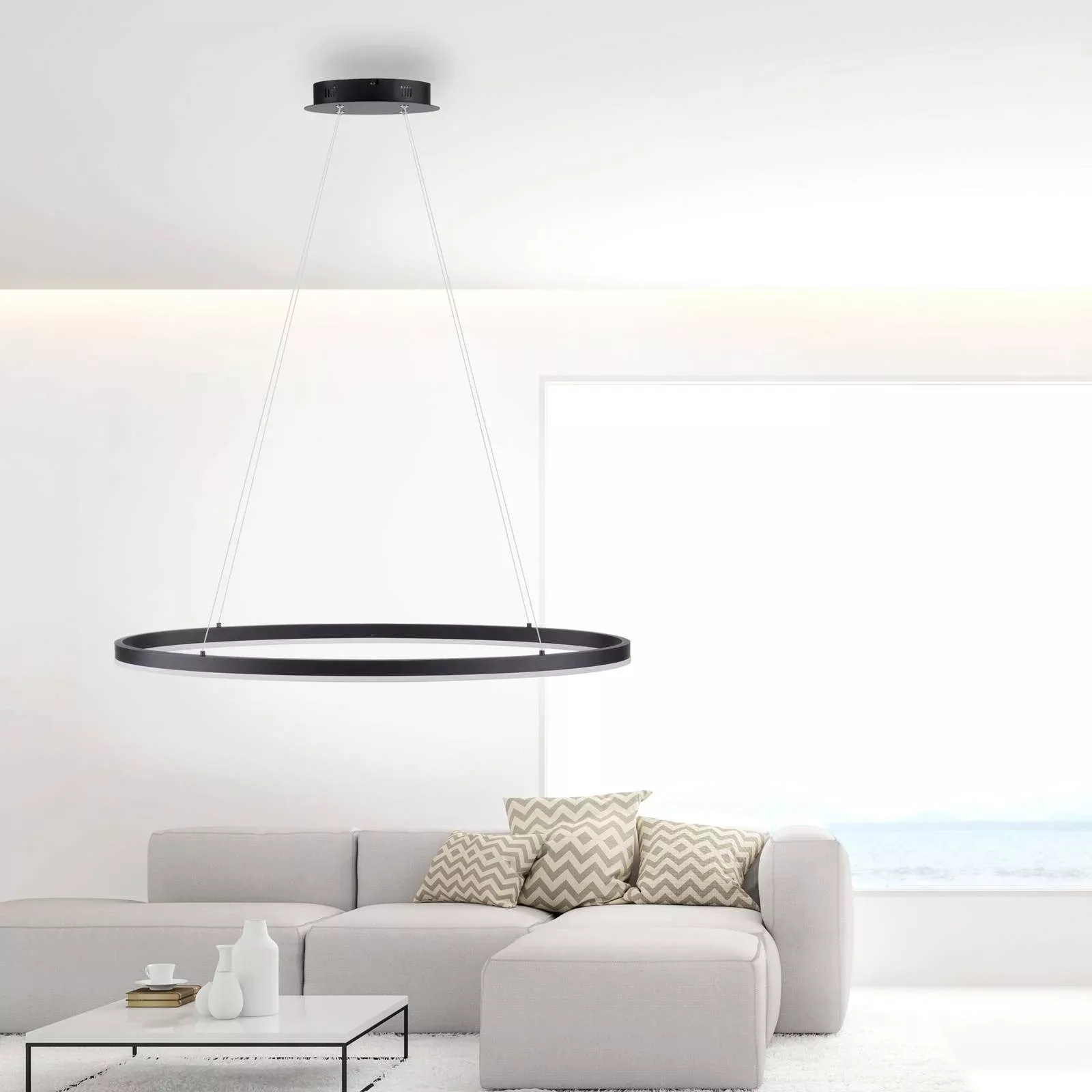 Paul Neuhaus Titus LED-Hängeleuchte, oval 80x39cm günstig online kaufen