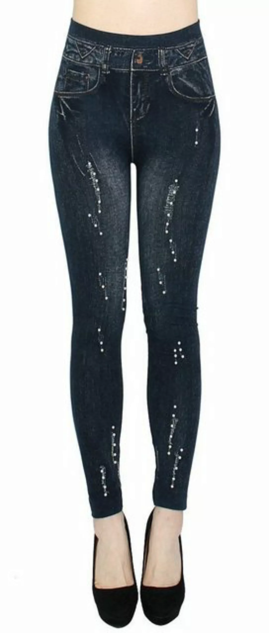 dy_mode Jeggings Damen Jeggings High Waist Leggings in Jeans Optik BequemJe günstig online kaufen