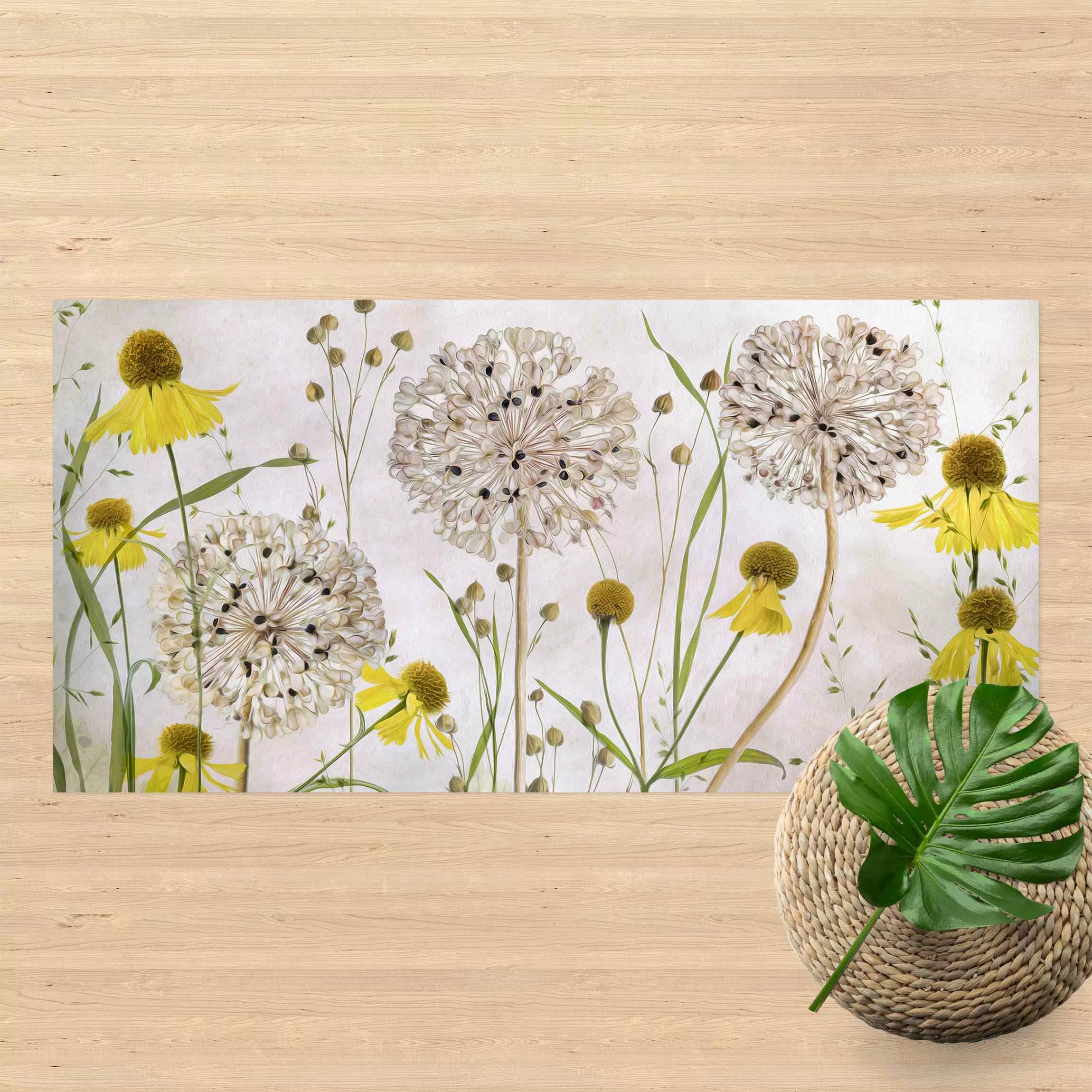 Vinyl-Teppich Allium und Helenium Illustration günstig online kaufen