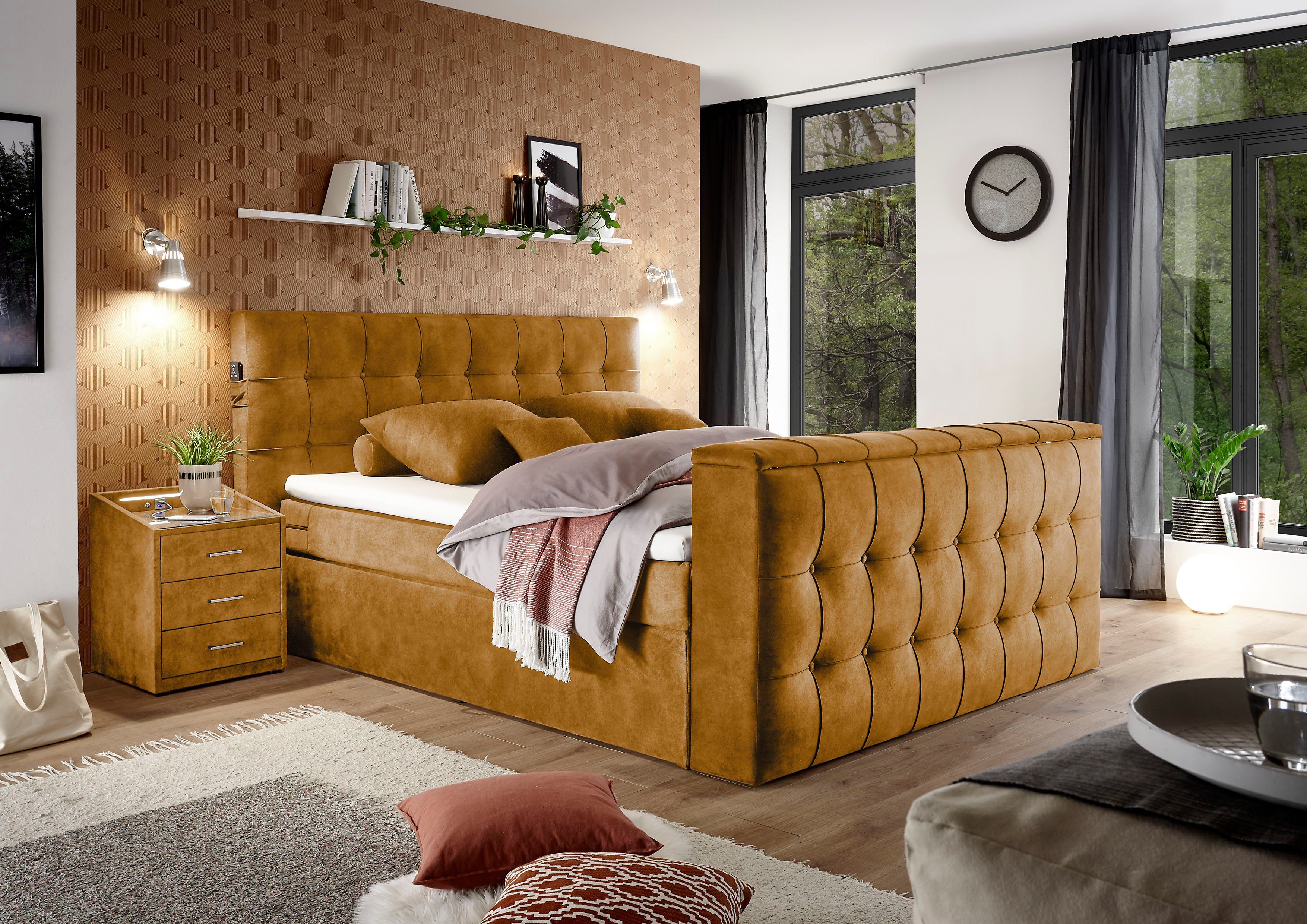 set one by Musterring Boxspringbett "Richmond", mit Duo-Matratze (H2/H3), v günstig online kaufen