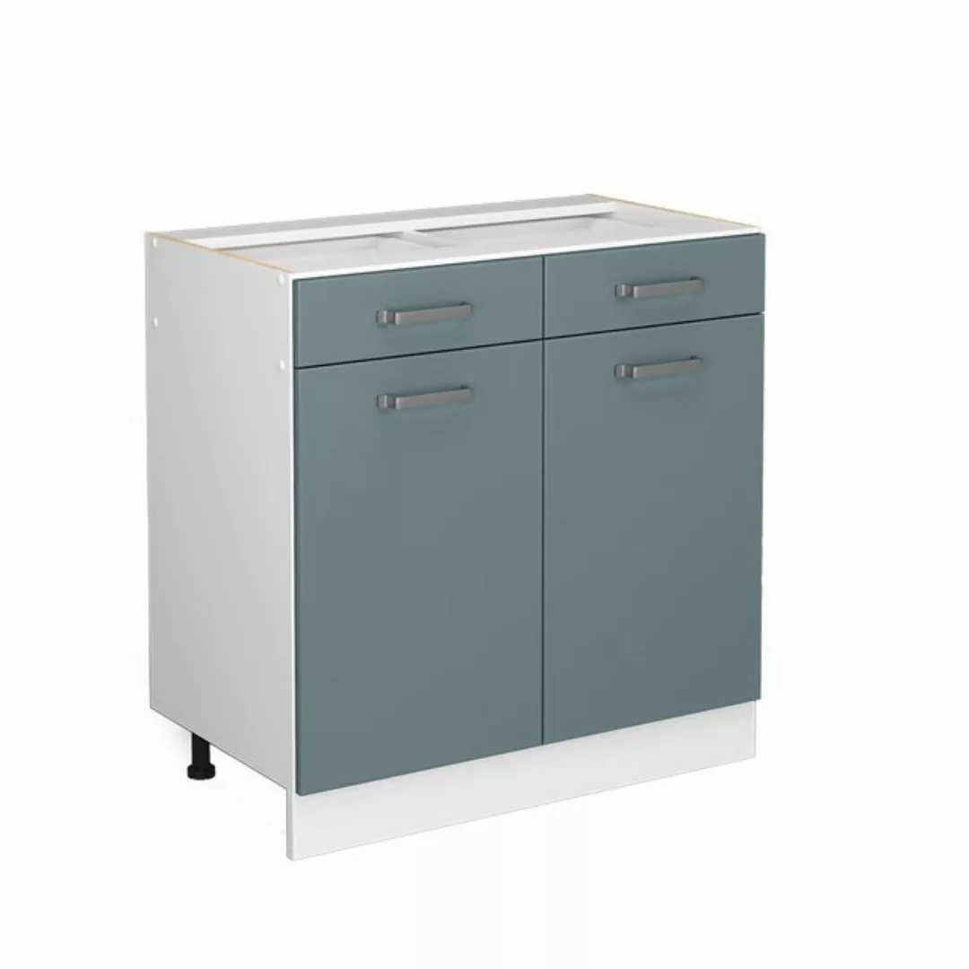 Vicco Unterschrank R-Line, Blau-Grau/Weiß, 80 cm, AP Marmor günstig online kaufen