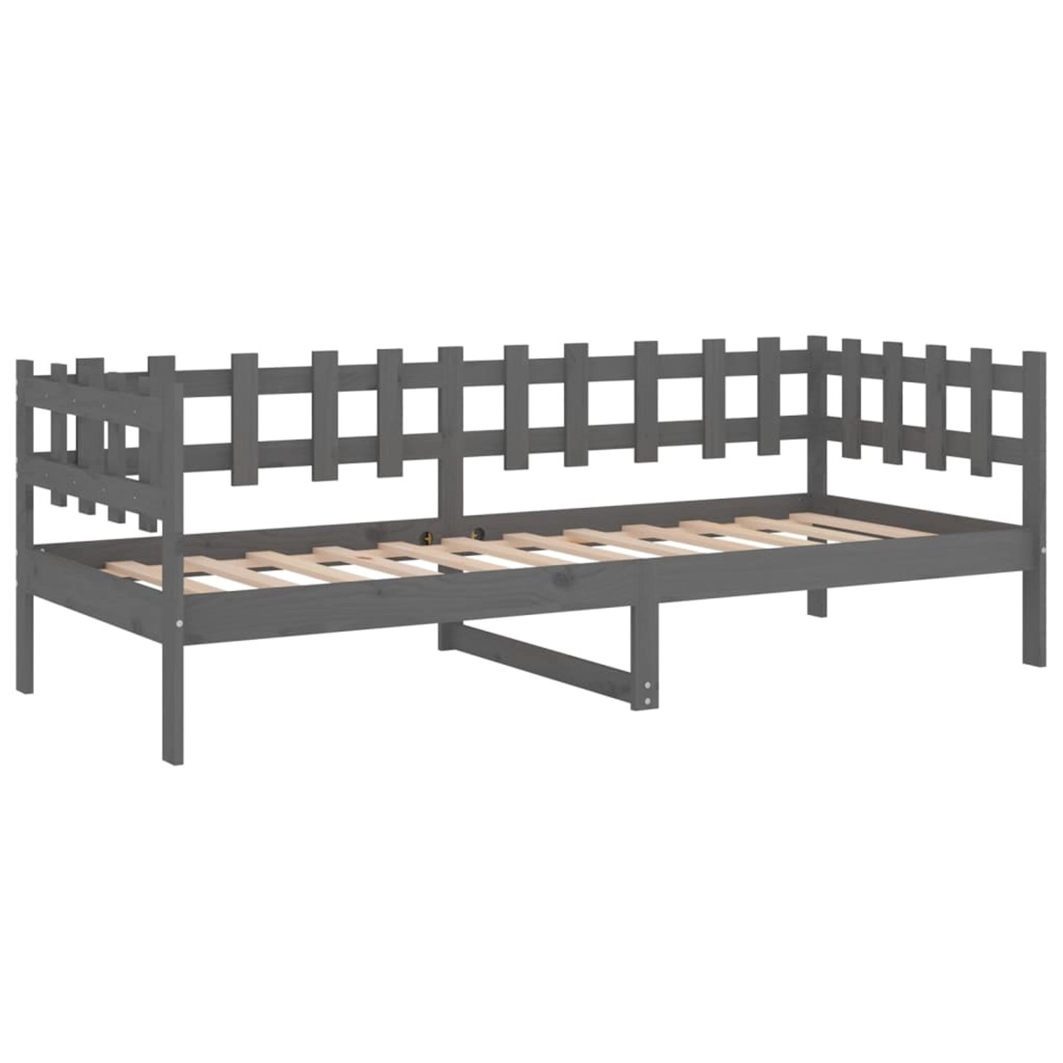 vidaXL Bett, Tagesbett Grau 80x200 cm Massivholz Kiefer günstig online kaufen