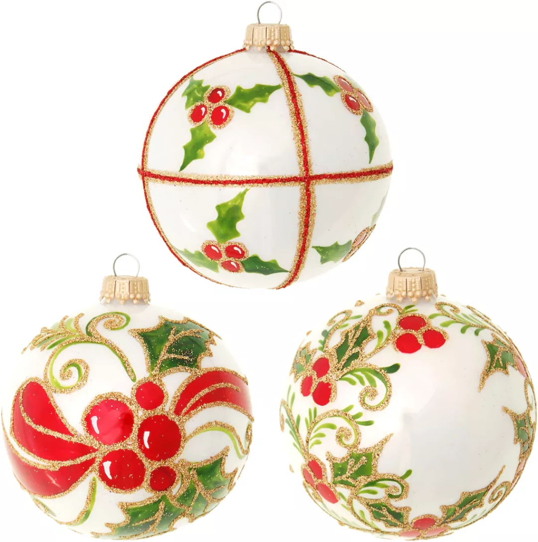 Krebs Glas Lauscha Weihnachtsbaumkugel "Stechpalme, mundgeblasen und handbe günstig online kaufen