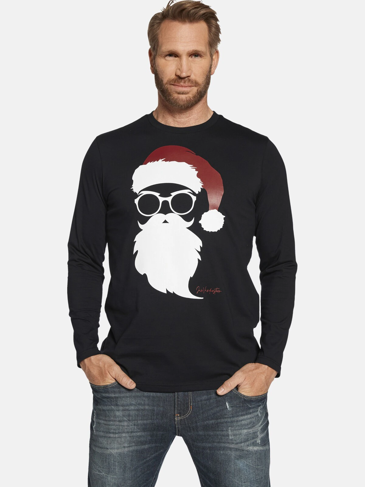 Jan Vanderstorm Langarmshirt "Langarmshirt REEVERT", mit Nikolaus-Motiv günstig online kaufen