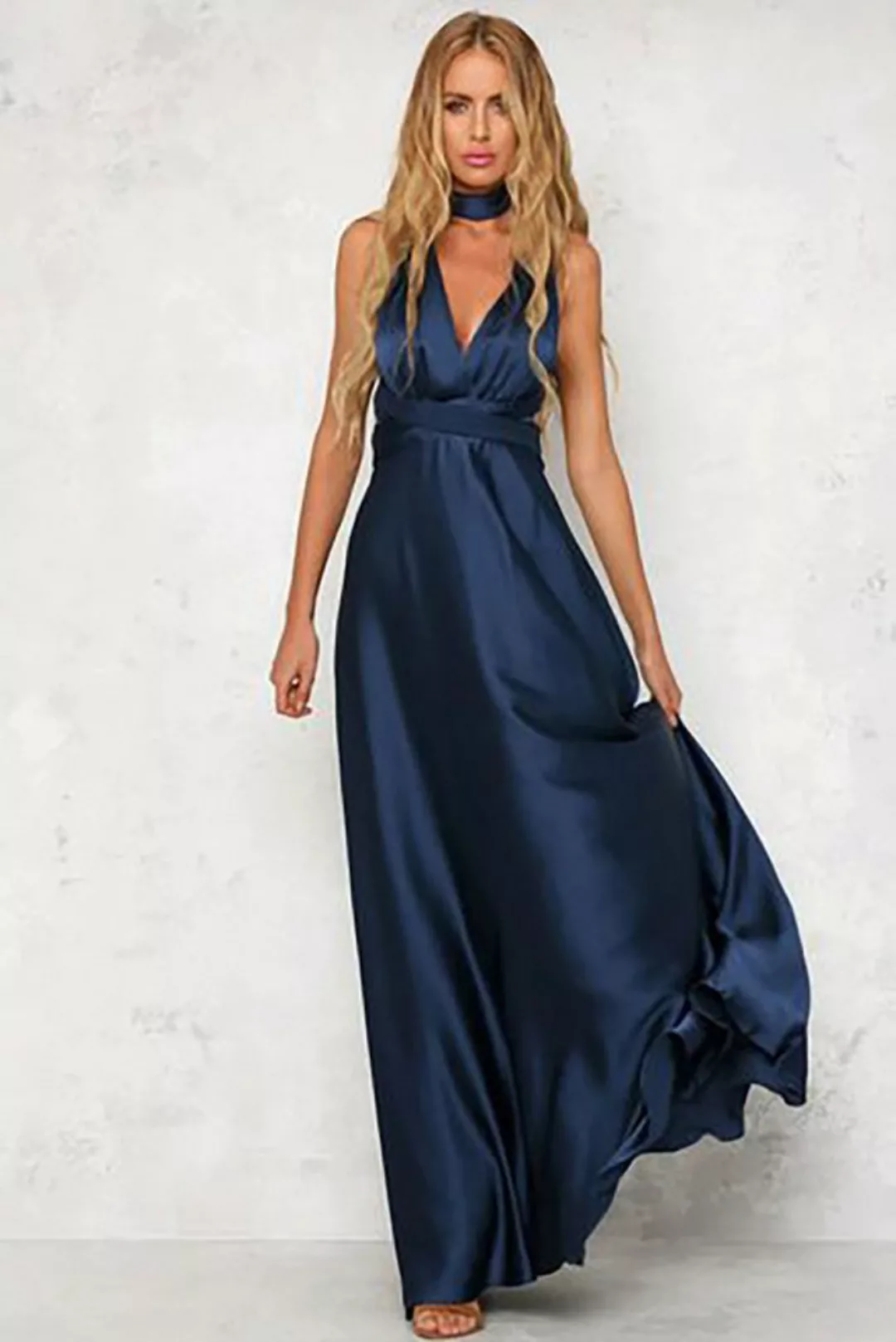 BlauWave Abendkleid Deep V Neck Ärmellose Riemchen Abendkleider, Partykleid günstig online kaufen