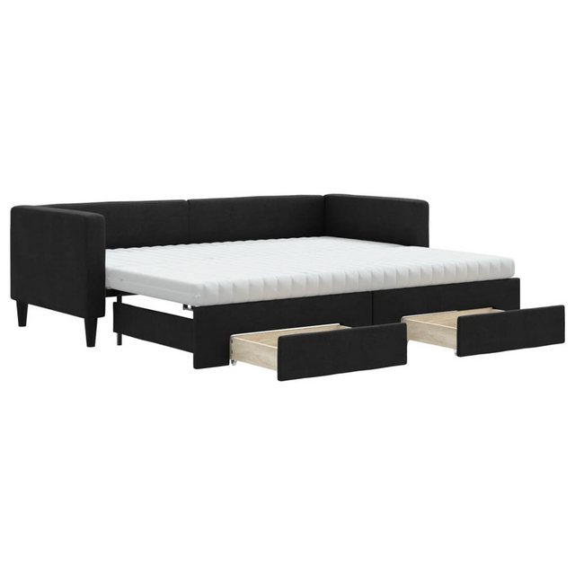 vidaXL Gästebett Gästebett Tagesbett Ausziehbar mit Schubladen Schwarz 80x2 günstig online kaufen